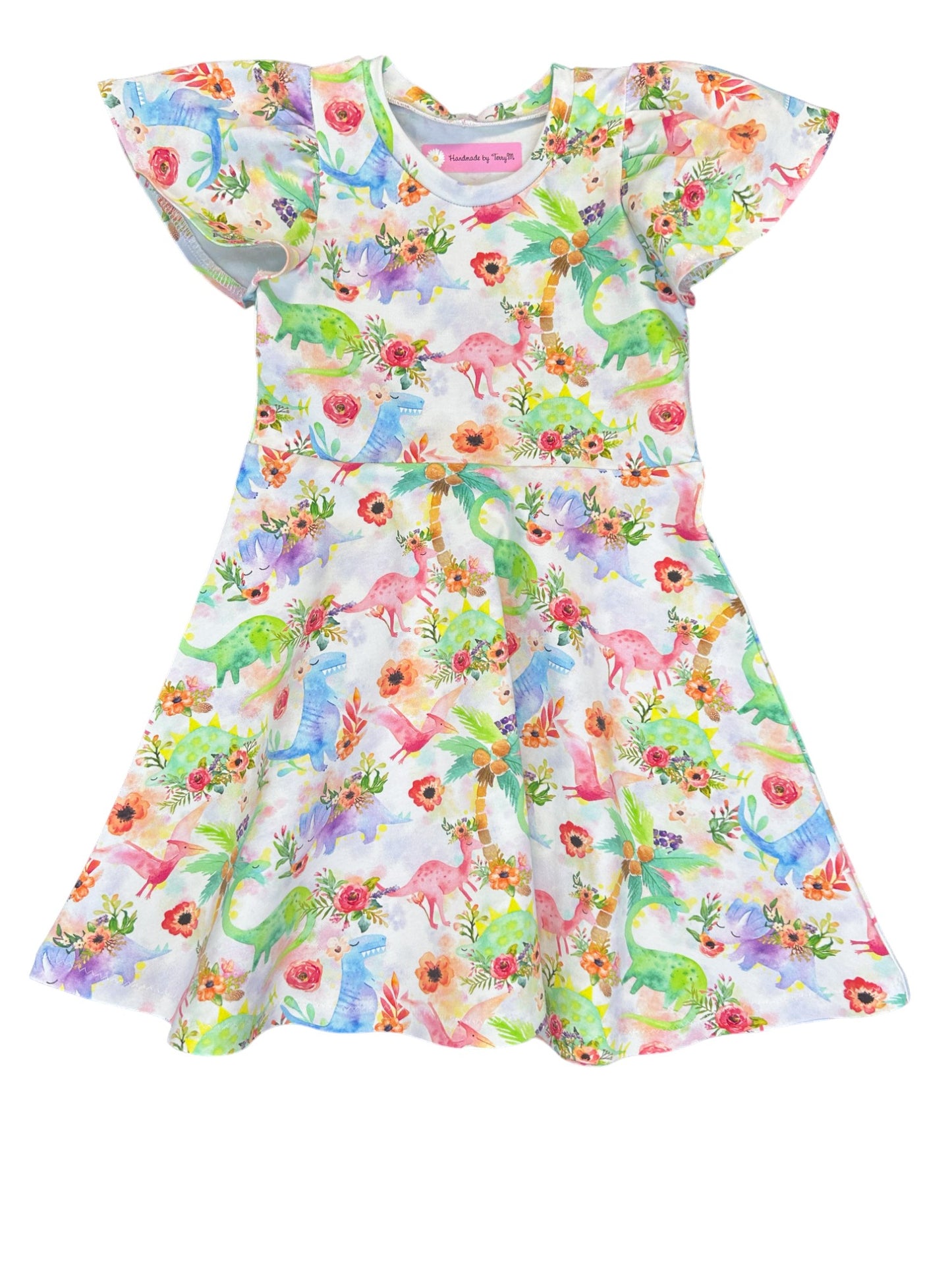 Rainbow Dinosaur Dress - Size 4