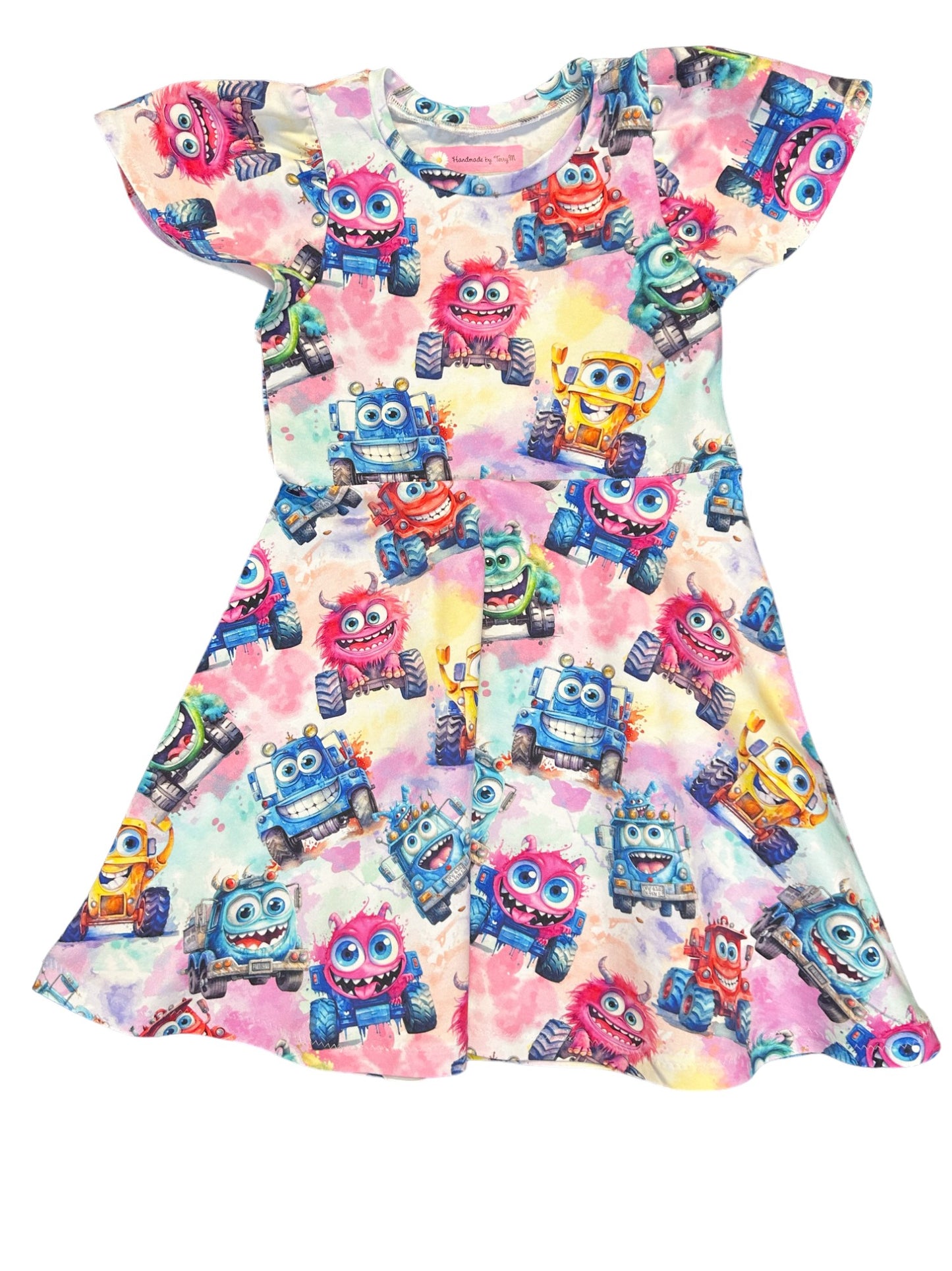 “Truck print girls dress – size 5”
“Handmade colourful skater dress”