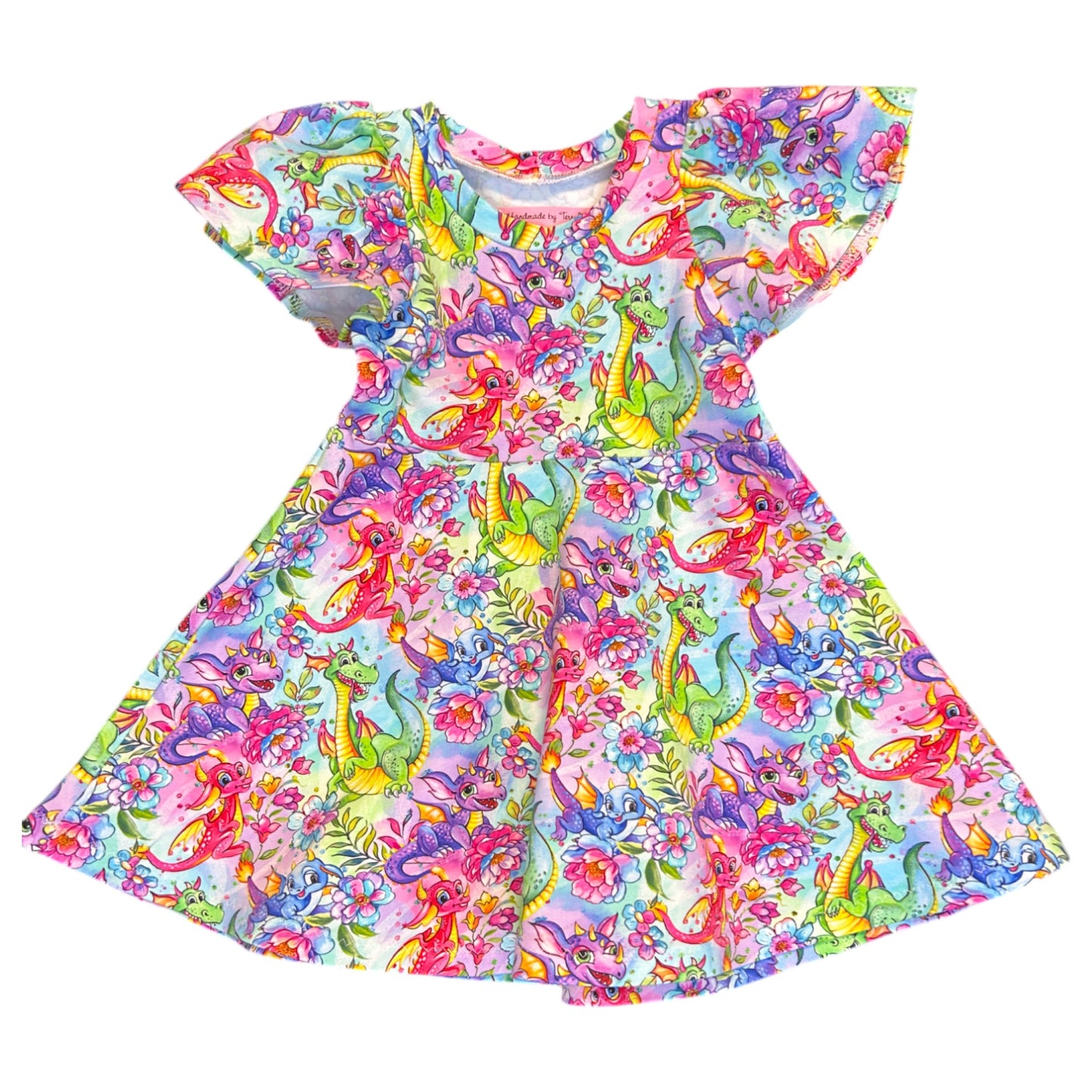 Colourful Dragons Dress - Size 1