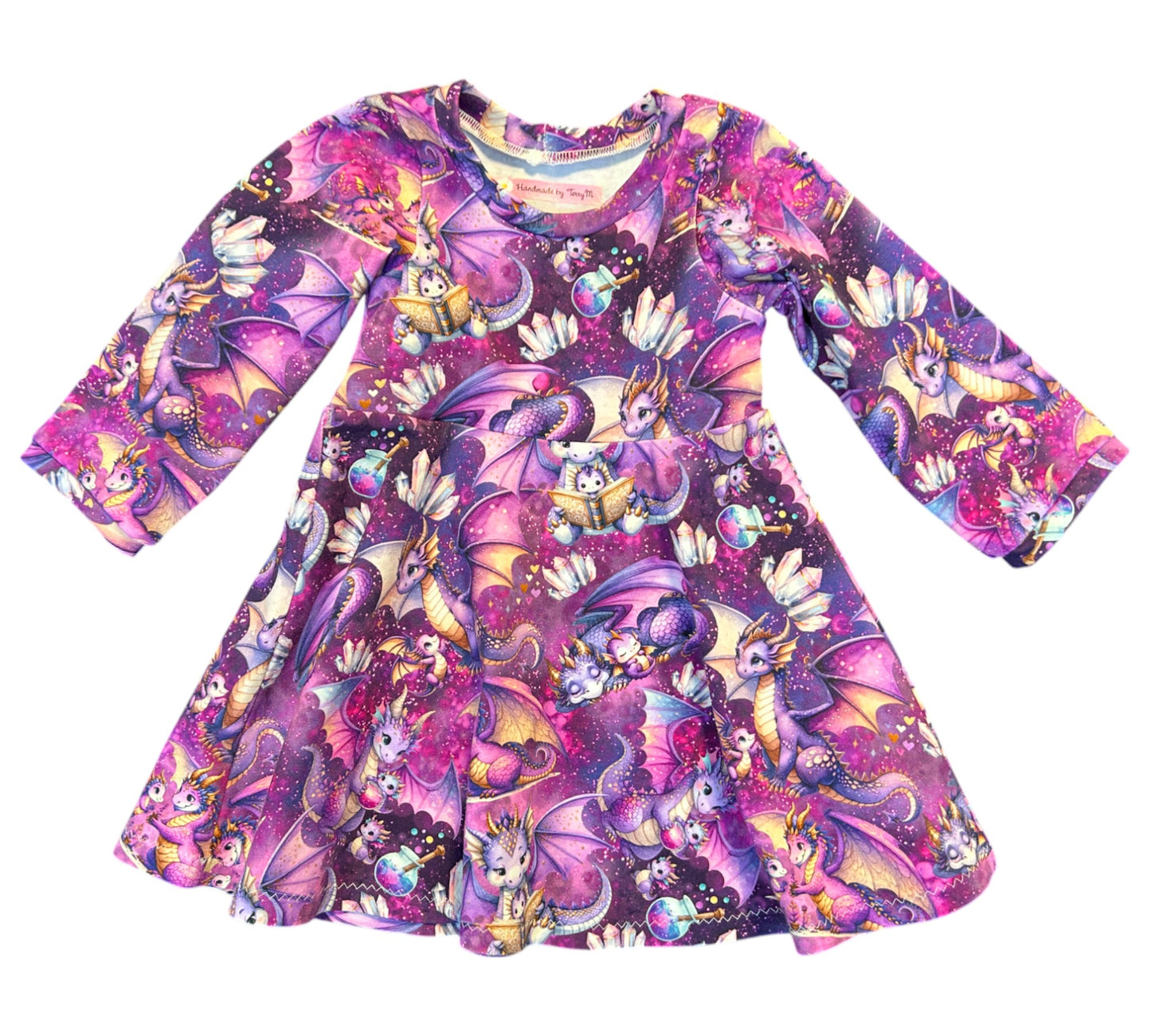 Purple Dragon Dress with Long Sleeves - Size 1