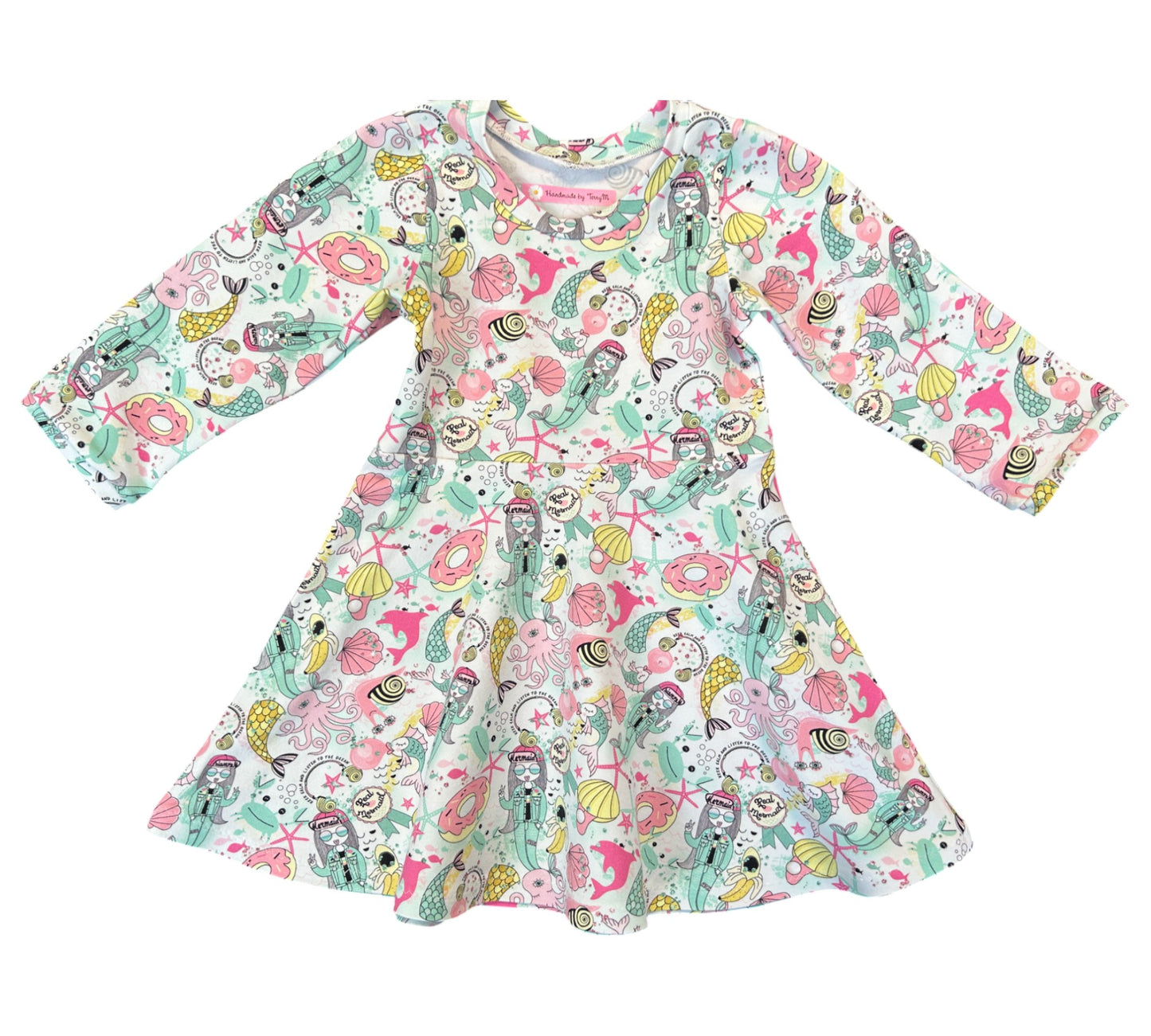 Funky Mermaid Dress with Long Sleeves - Size 2