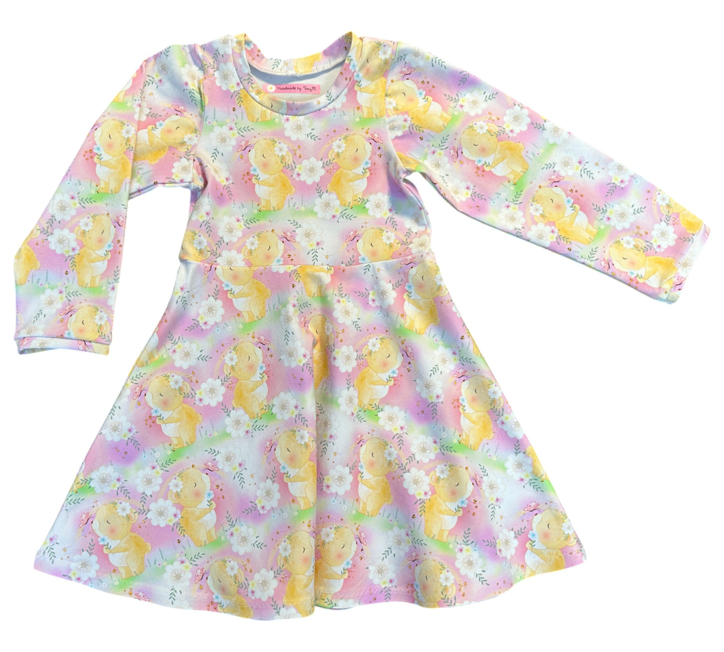 Sweet Bear Dress with Long Sleeves - Size 4