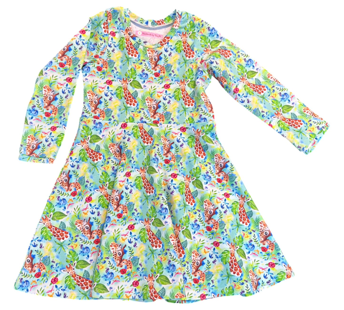 Giraffe Dress with Long Sleeves - Size 5