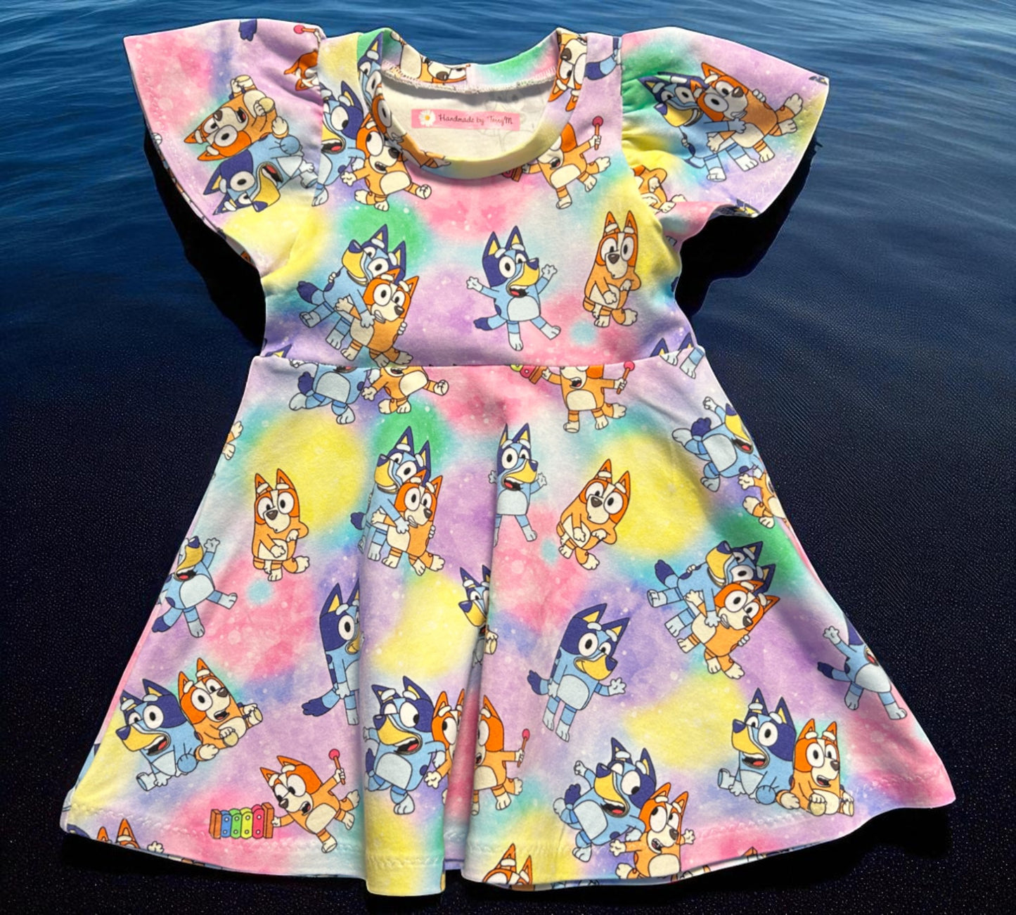 Rainbow Bluey Dress - Size 1