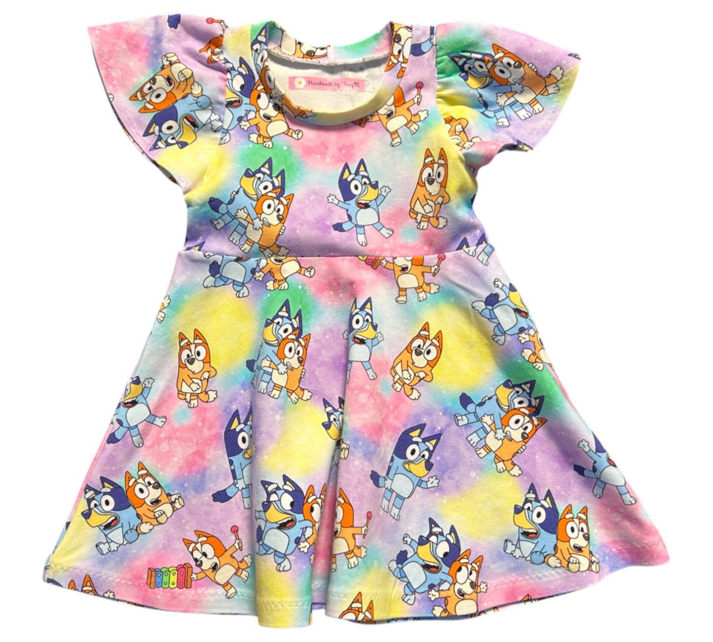 Rainbow Bluey Dress - Size 1