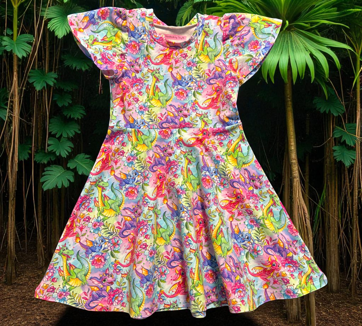 Colourful Dragon Dress - Size 5