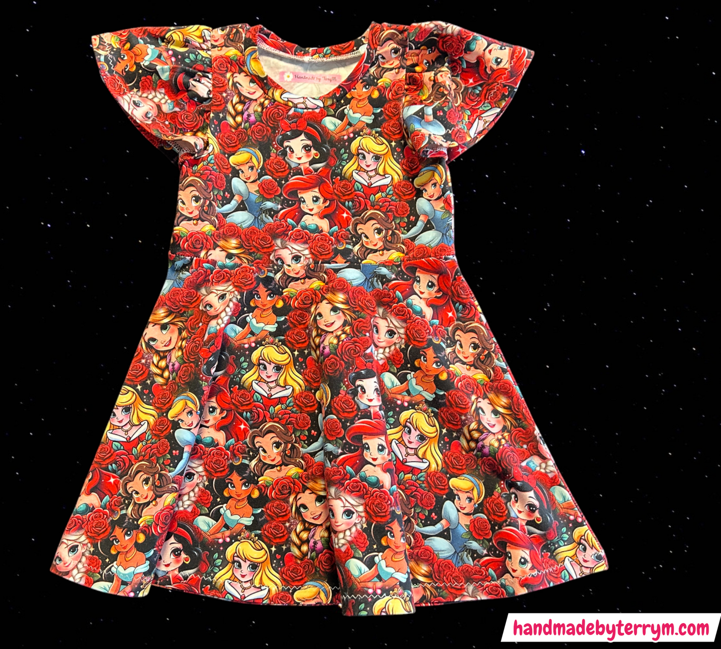 (1305) Red Princess Dress - Size 3
