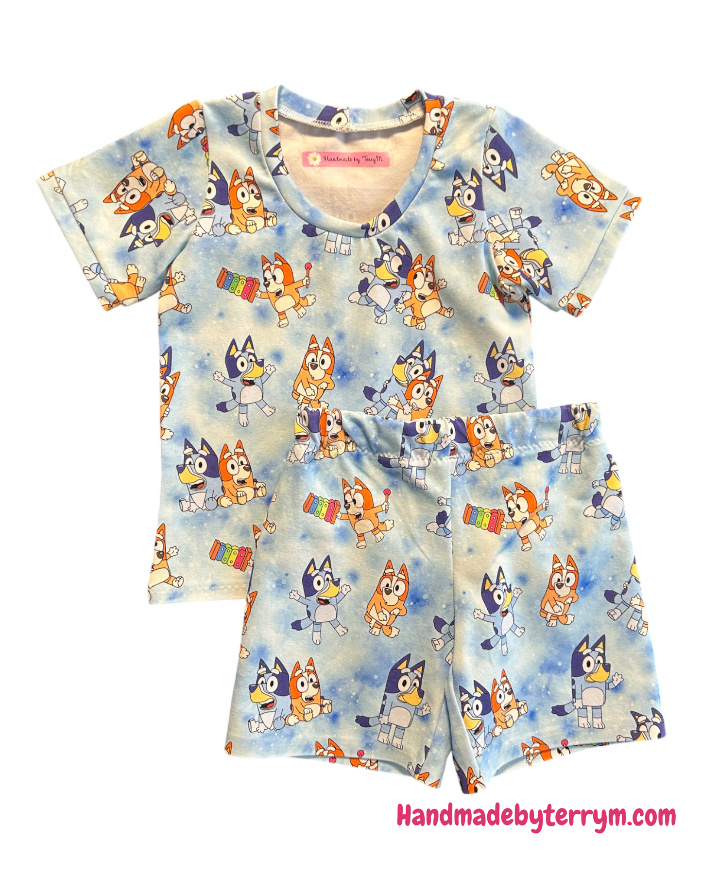 Blue Bluey Tshirt & Shorts Set - Size 1