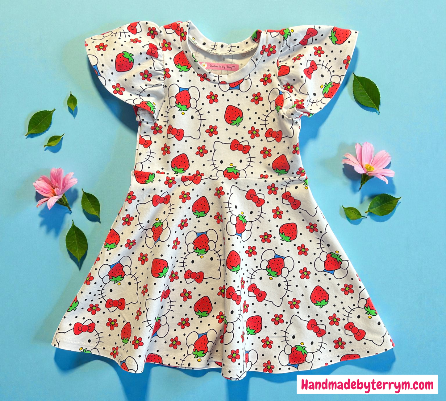 (1359) Strawberry Cat Dress - Size 2