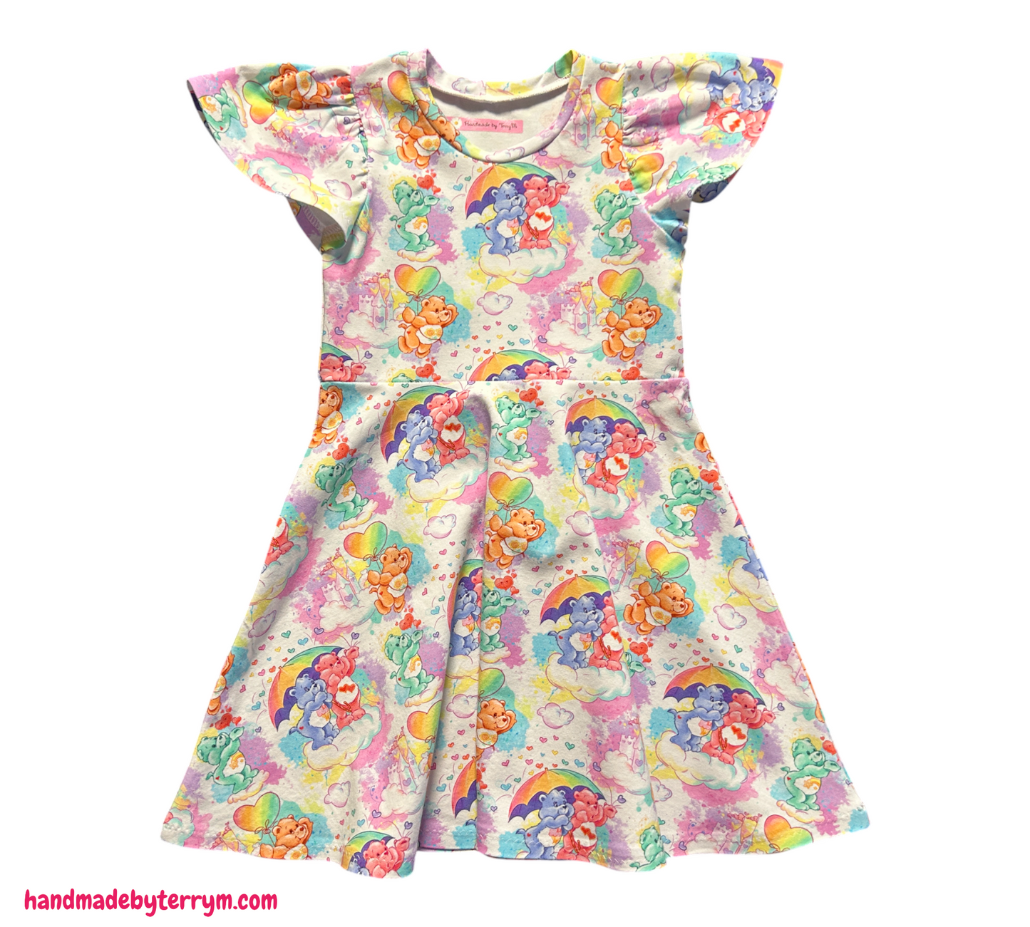 (1409) Colourful Bear Dress - Size 5