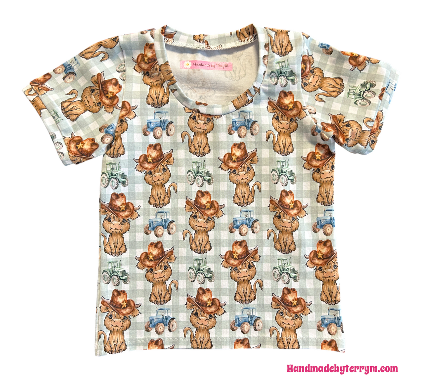 (1527) Cows & Tractors T-Shirt & Shorts Set - Size 2