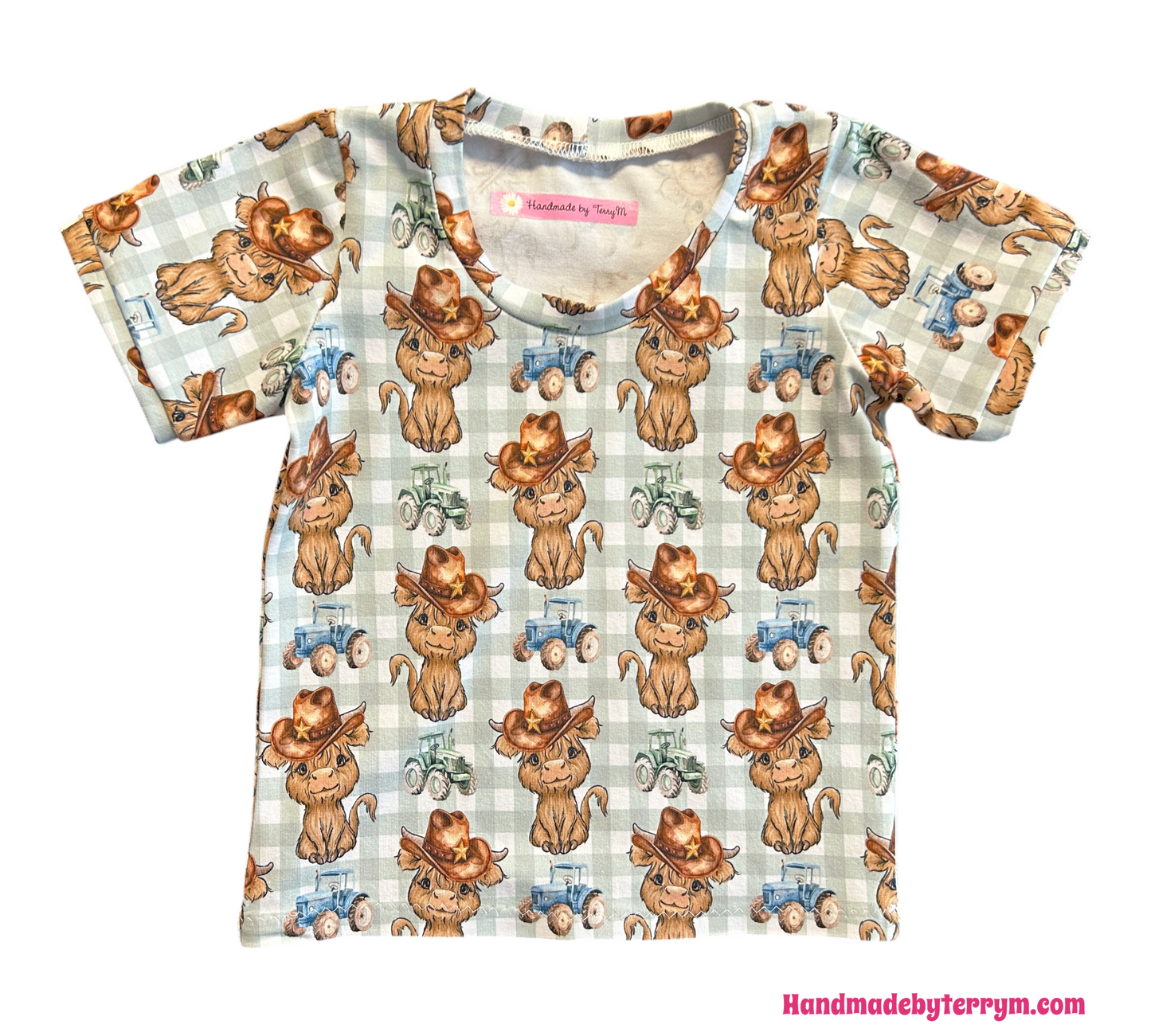 (1524) Cows & Tractors T-Shirt & Shorts Set - Size 1
