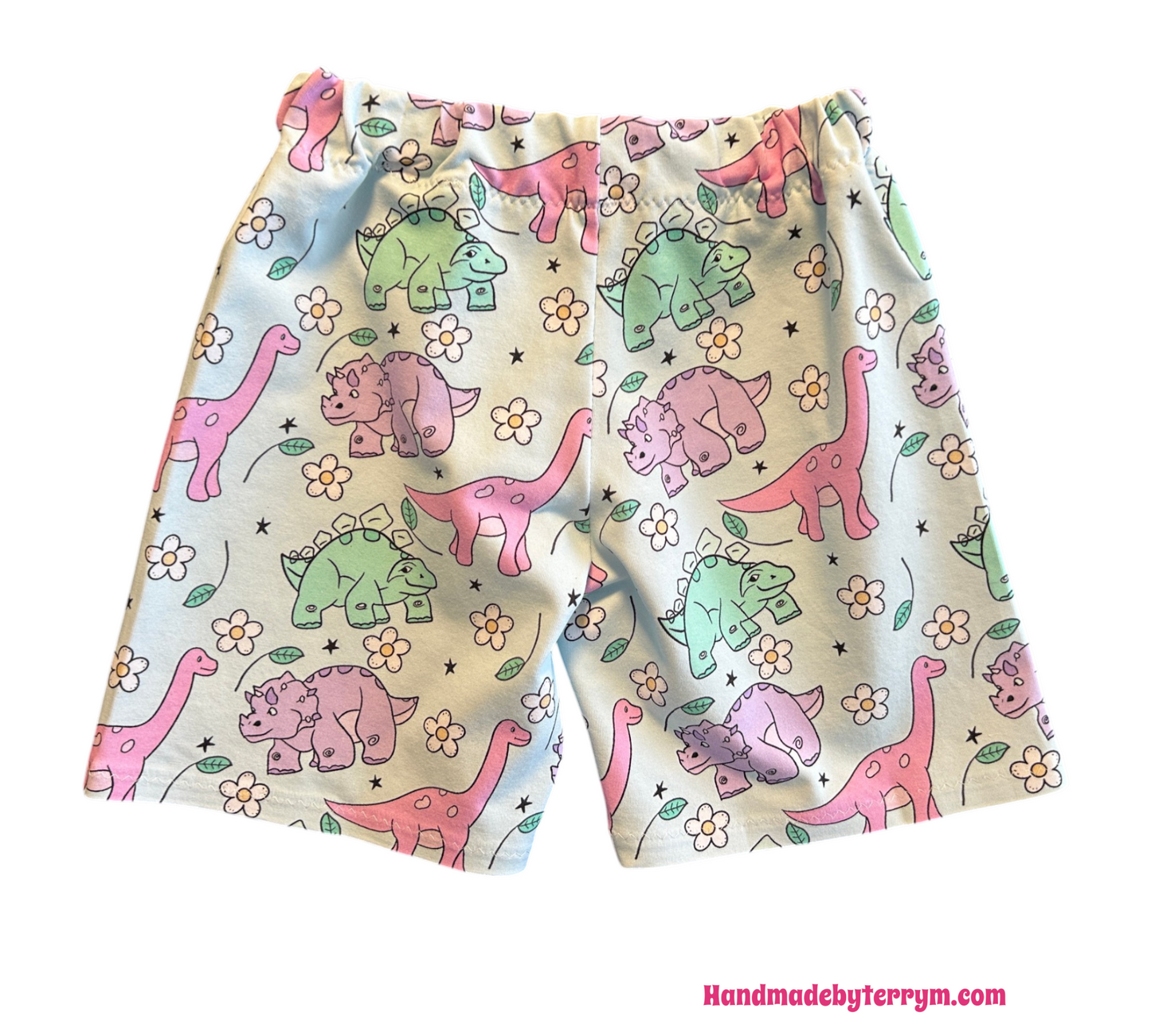 (1544) Coloured Dinosaurs T-Shirt & Shorts Set - Size 3