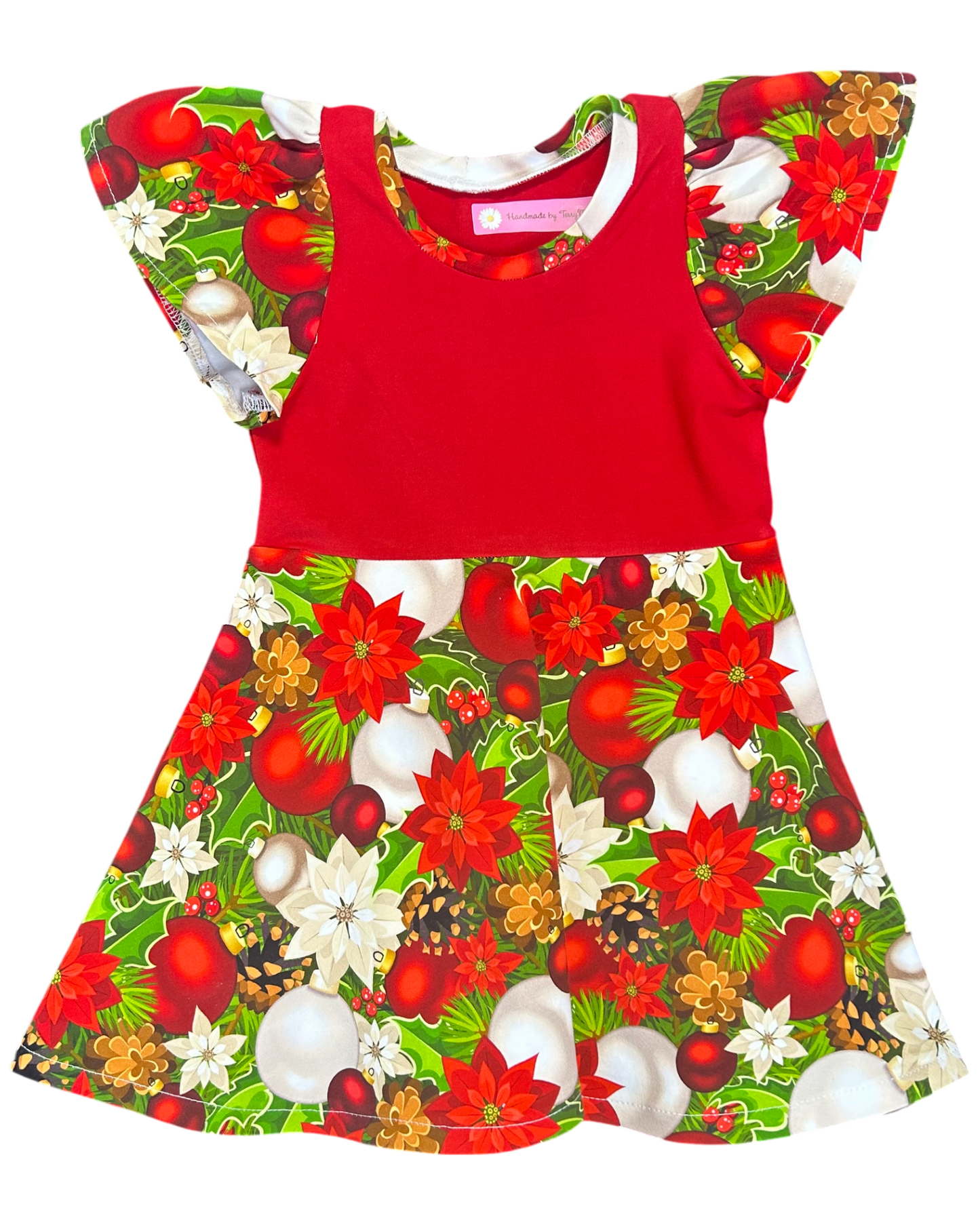 SALE - Red Xmas Bauble Dress - Size 2