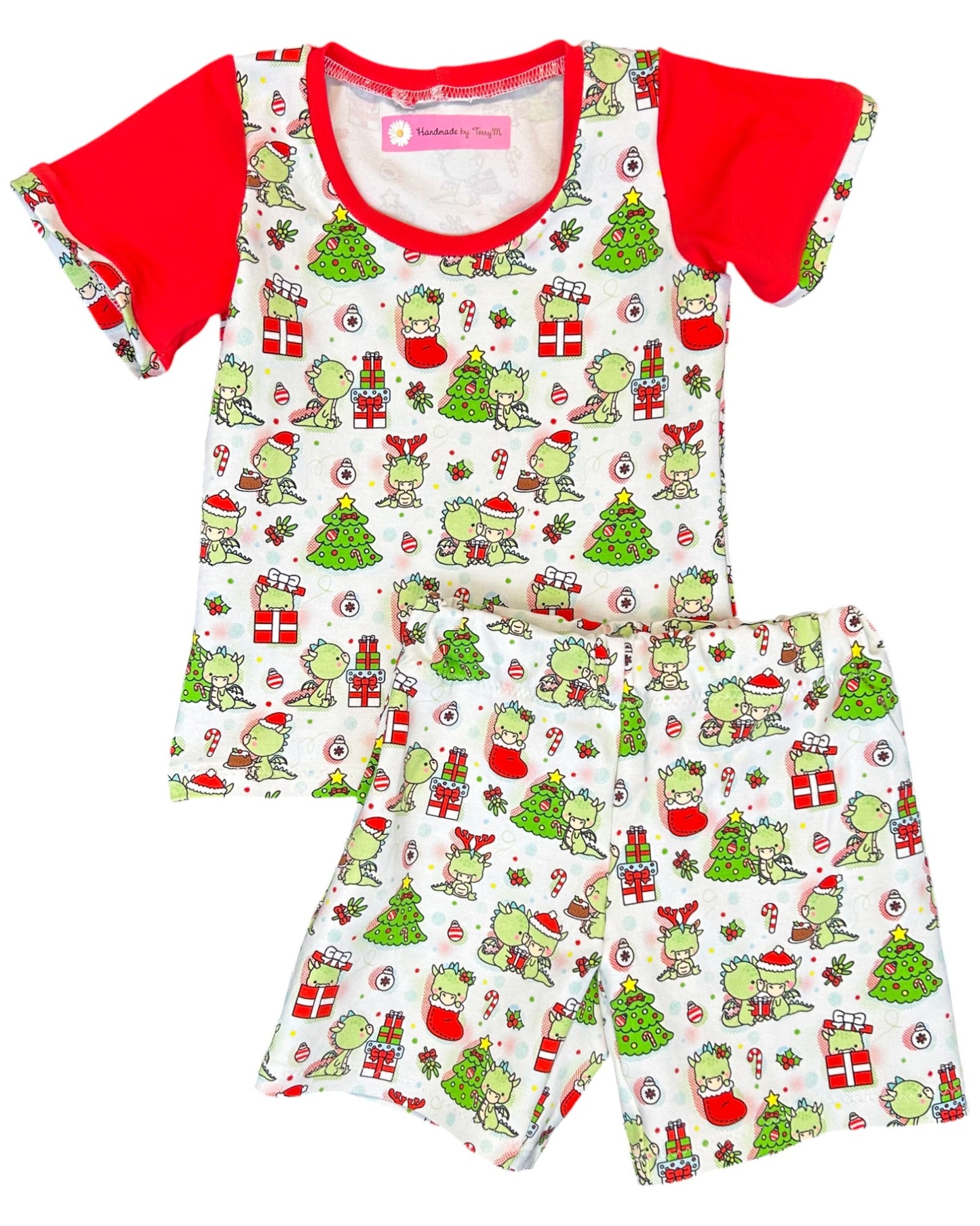 Baby Christmas Dinosaur - T-Shirt & Shorts -Size 1