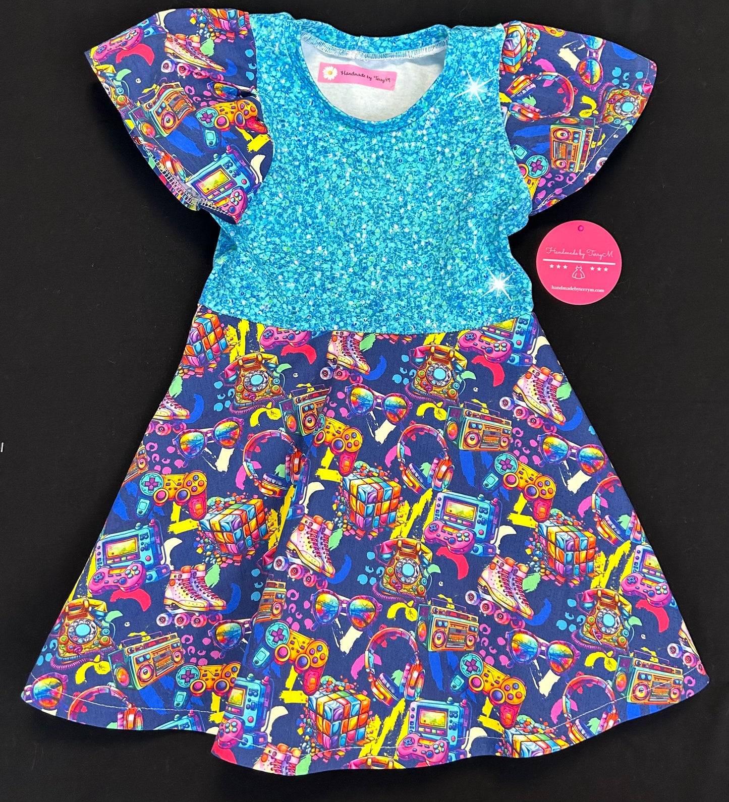 Retro Skates & Games Dress - Size 3