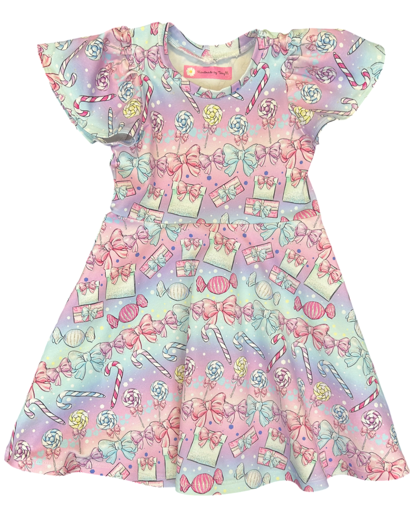 SALE -Pink & Purple Bow Dress - Size 4