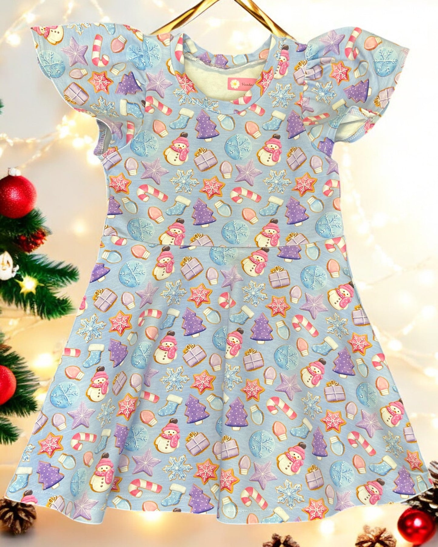 Blue Snowmen Dress - Size 4