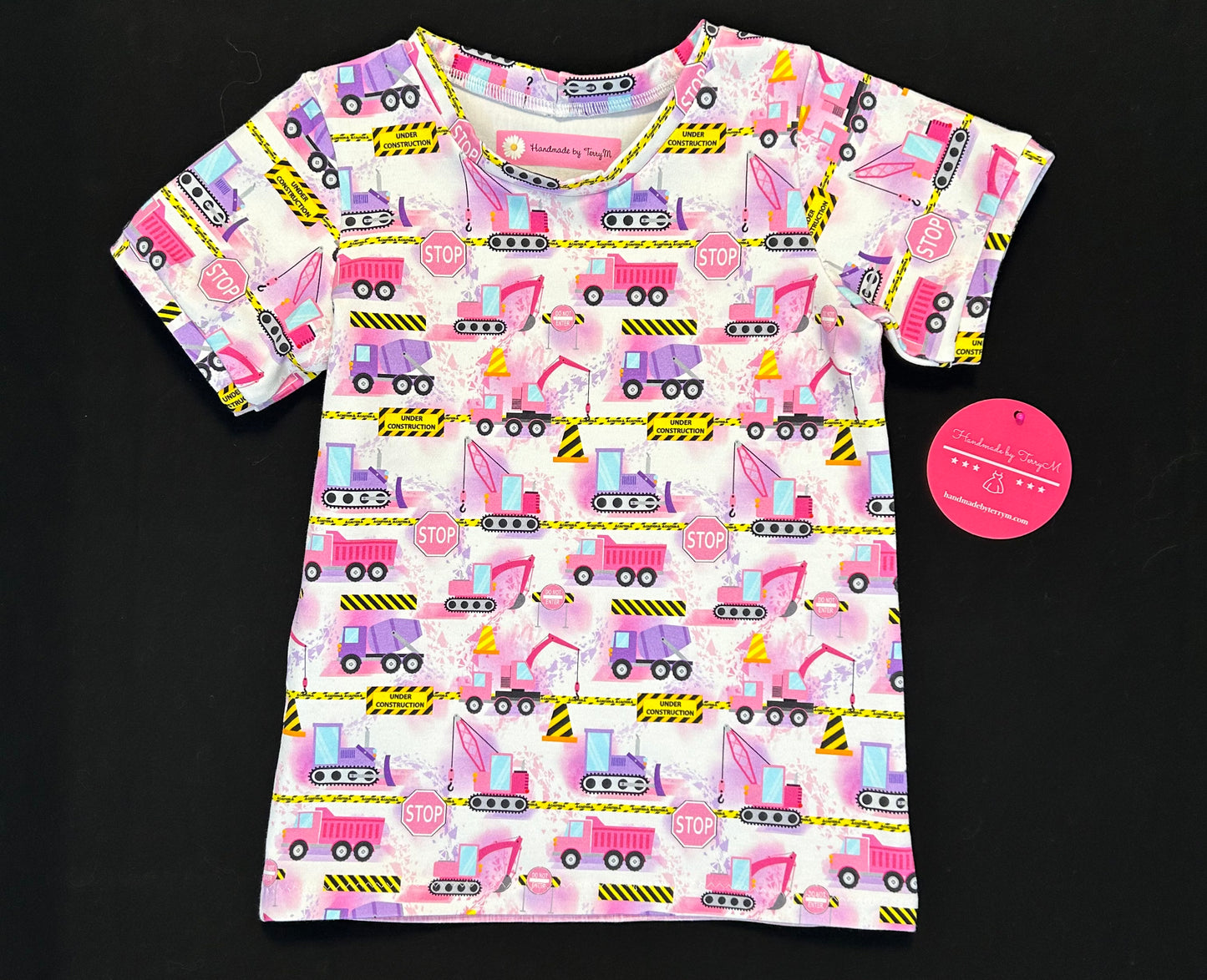 Pink Construction Tshirt - Size 4
