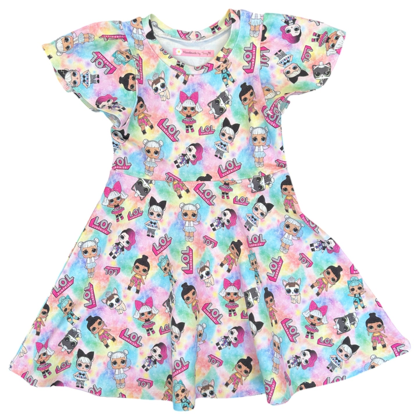 “Doll print girls dress – size 4”
“Handmade colourful skater dress”