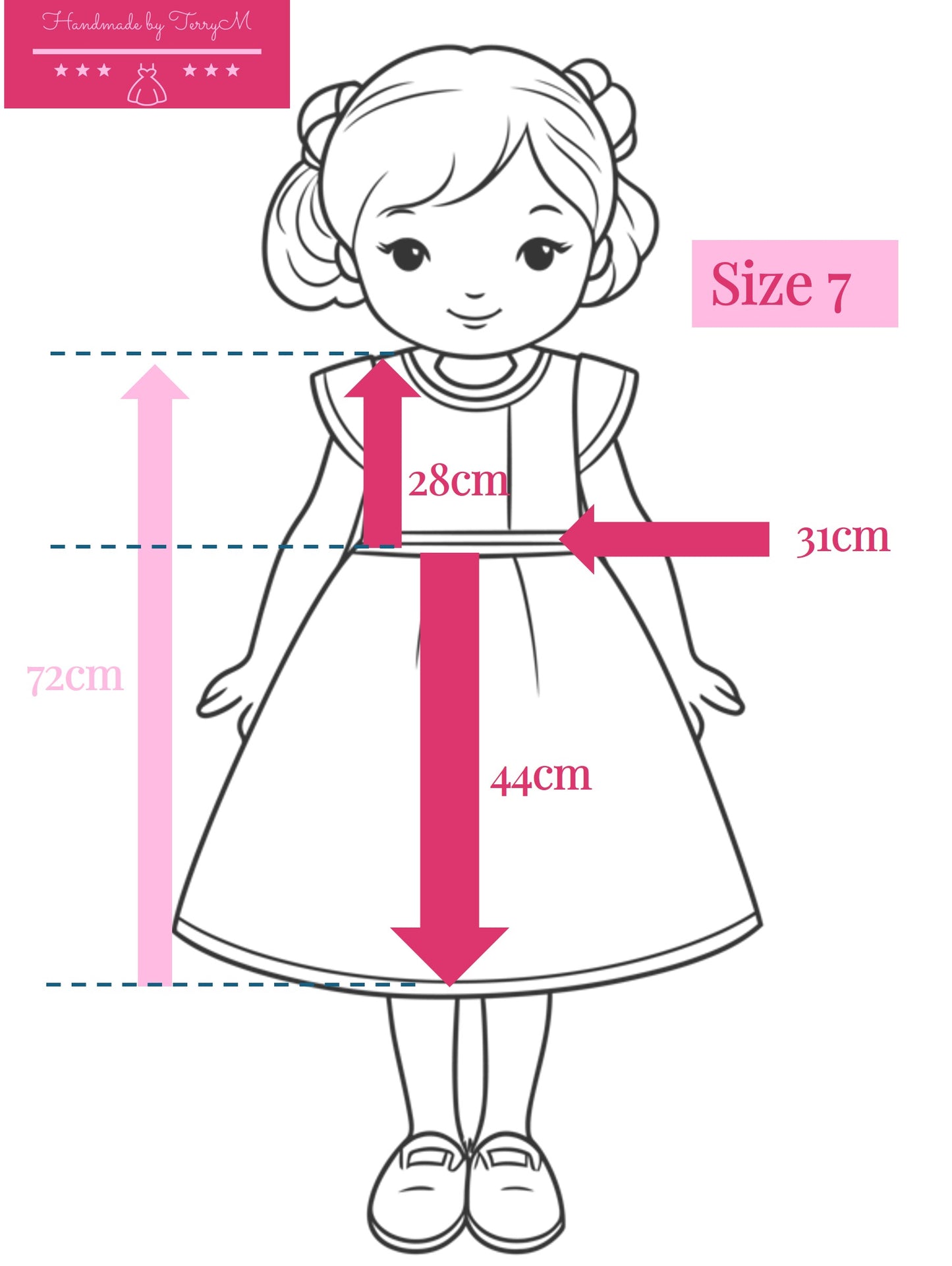 Size 7 girls dress measurements