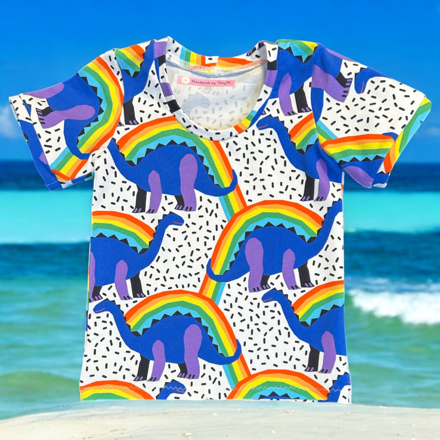 Blue & Purple Dinosaur T-Shirt - Size 2