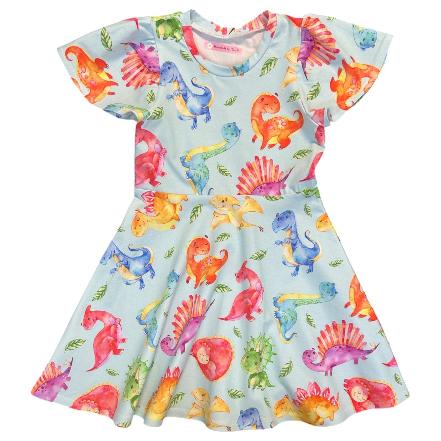 Dinosaur Dress (blue background) - Size 6