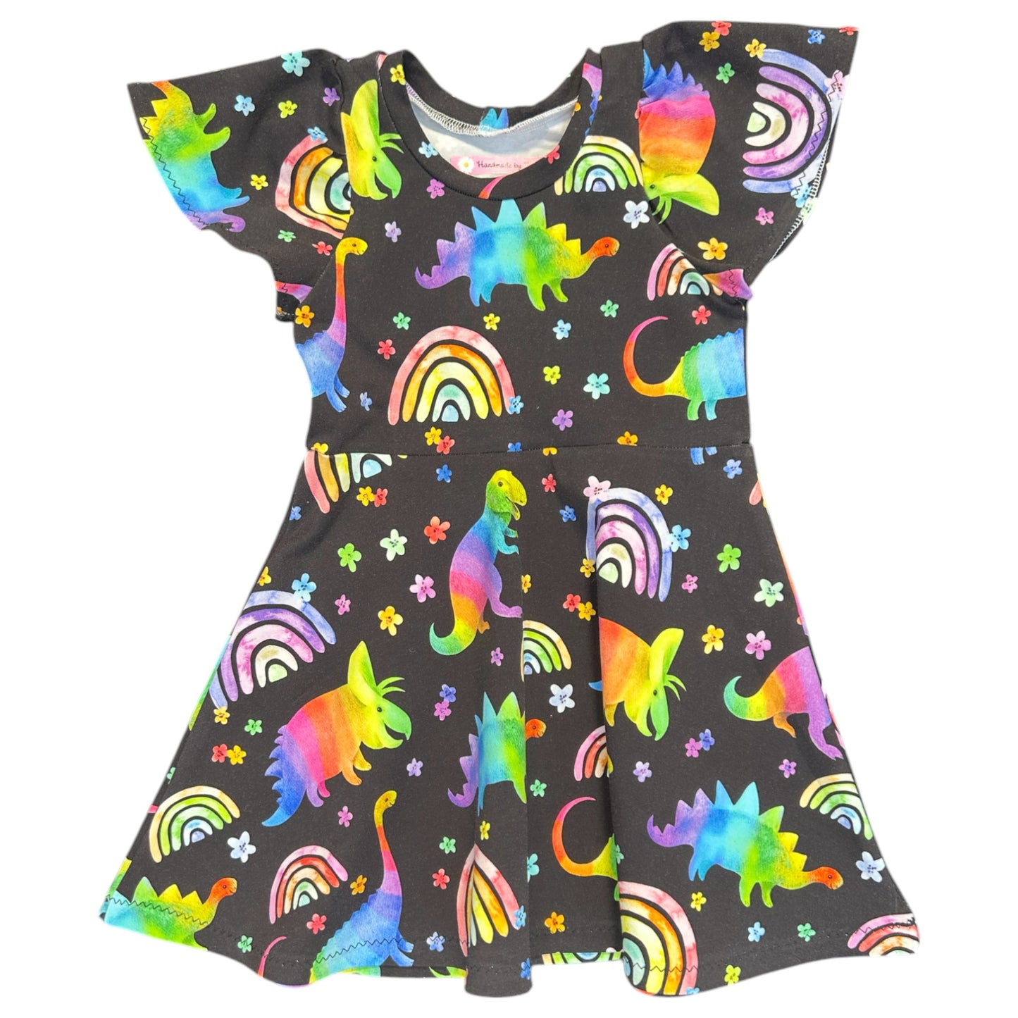 Rainbow Dinosaur Dress - Size 2