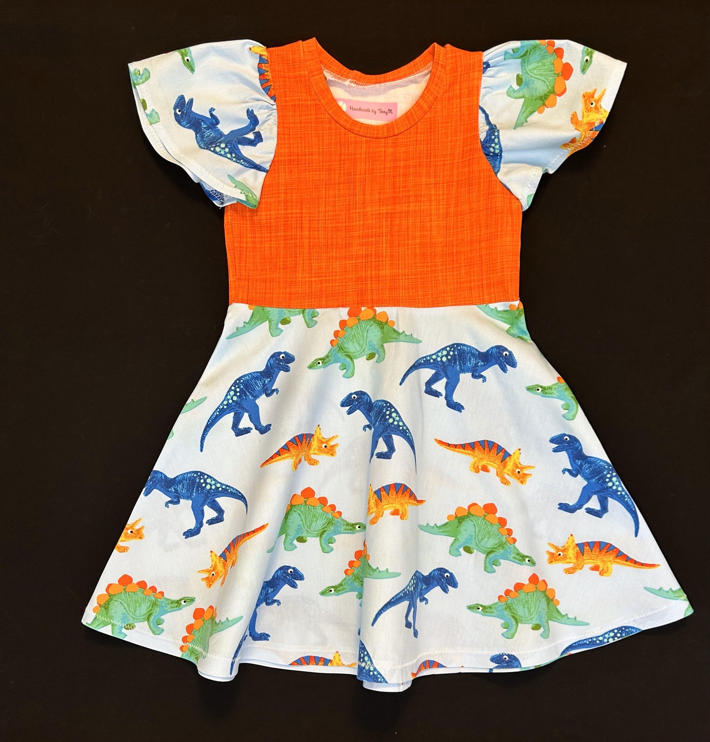 Colourful Dinosaur Dress - Size 4