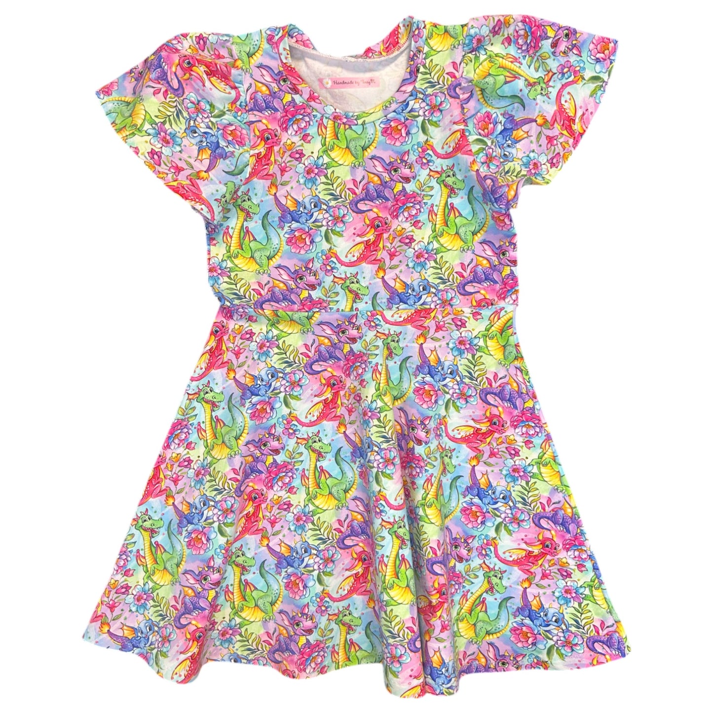 Colourful Dragons Dress - Size 6