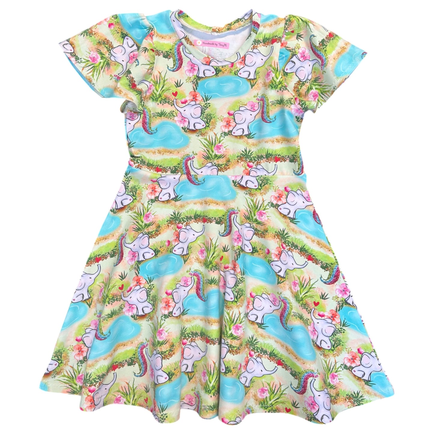 “Elephant girls dress – size 6”
“Handmade animal skater dress”