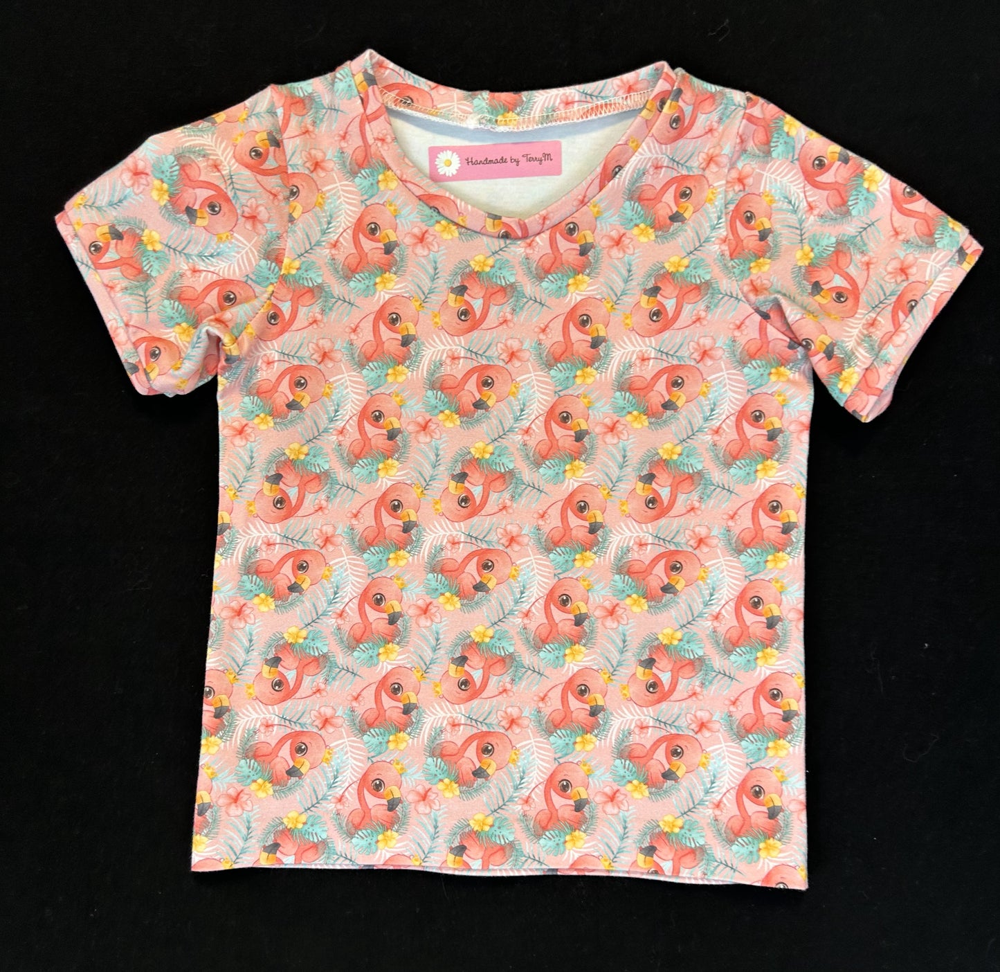 Pink Baby Flamingo Tshirt - Size 2