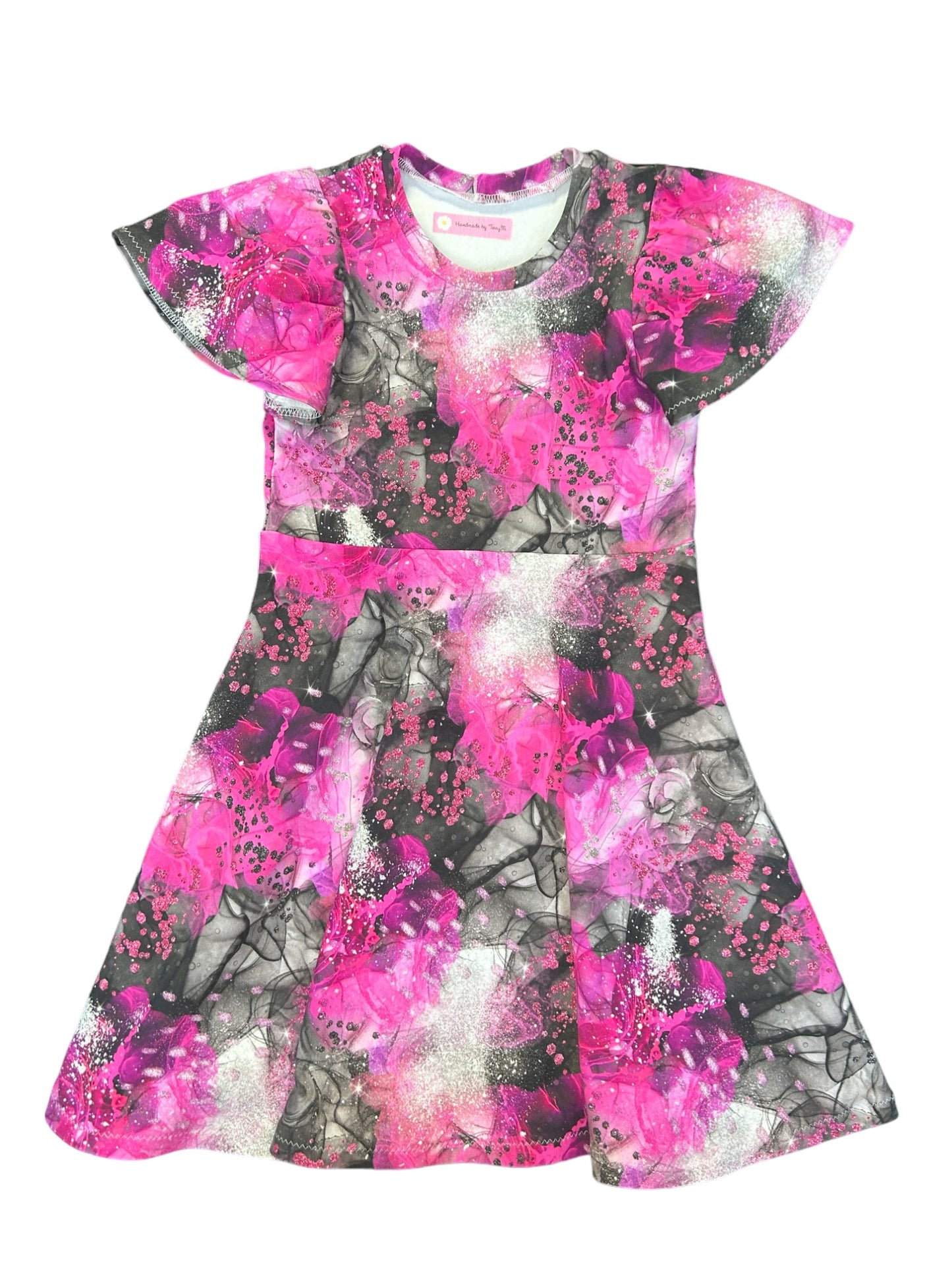 Pink Abstract Dress - Size 7