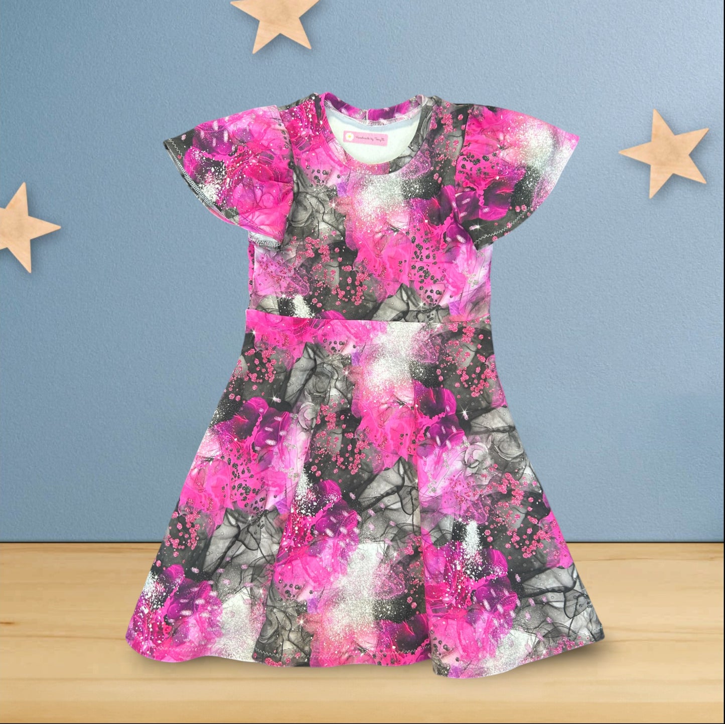 Pink Abstract Dress - Size 7