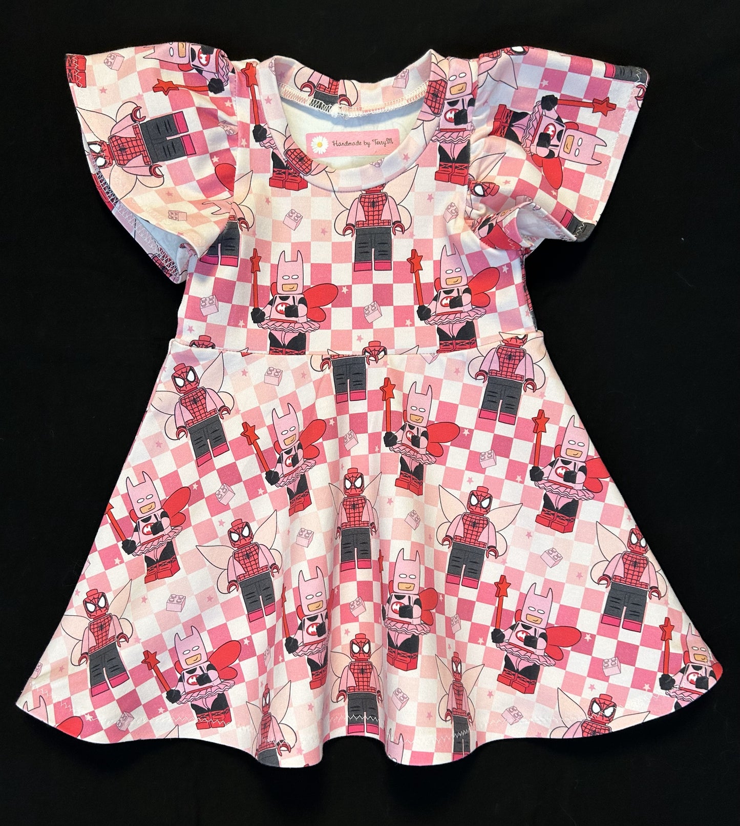 Pink butterfly superhero dress size 1 with wings”
“Handmade toddler superhero dress