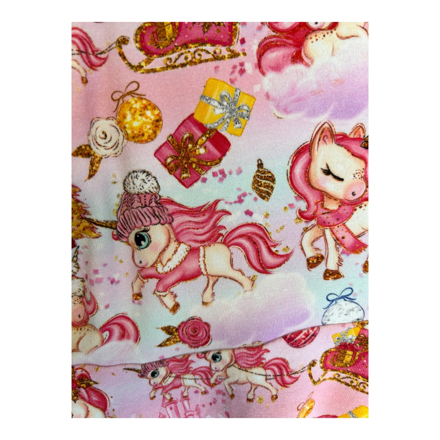 Pink Christmas Unicorn Dress - Size 2