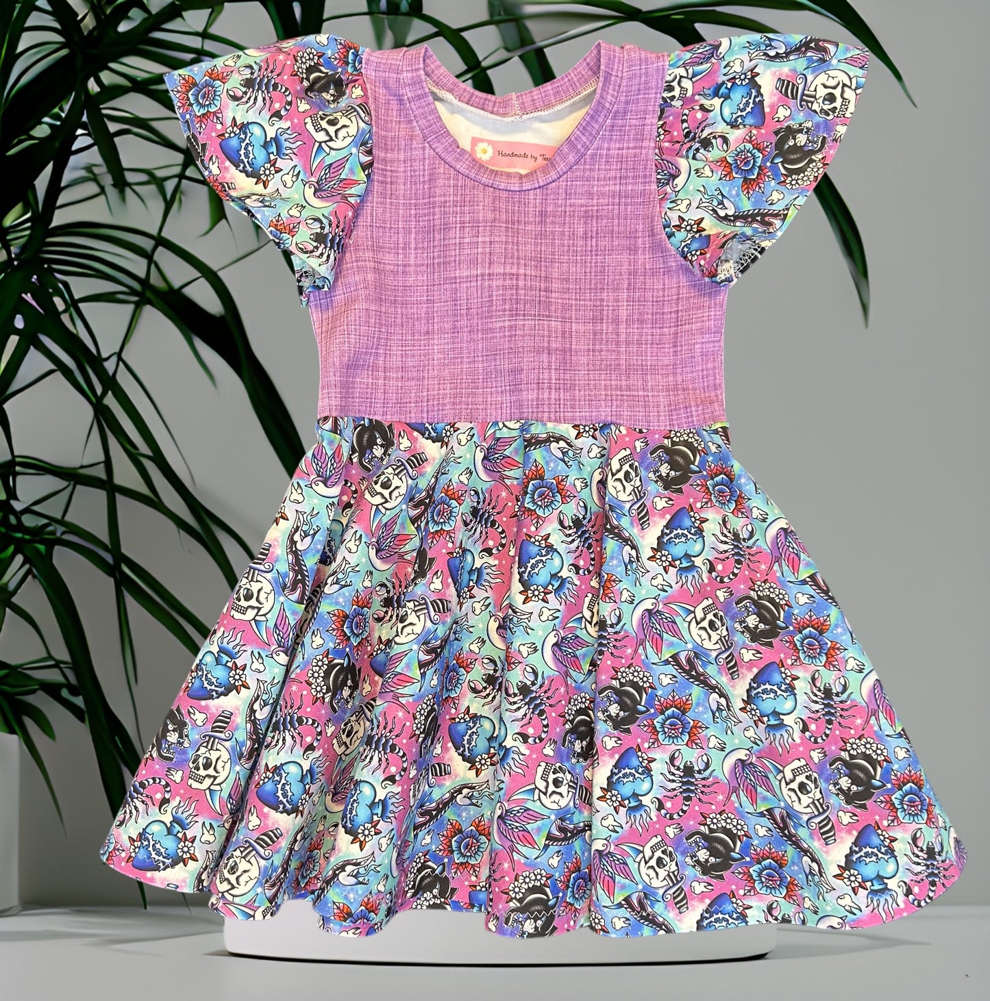 Purple Tattoo Twirly Dress - Size 2
