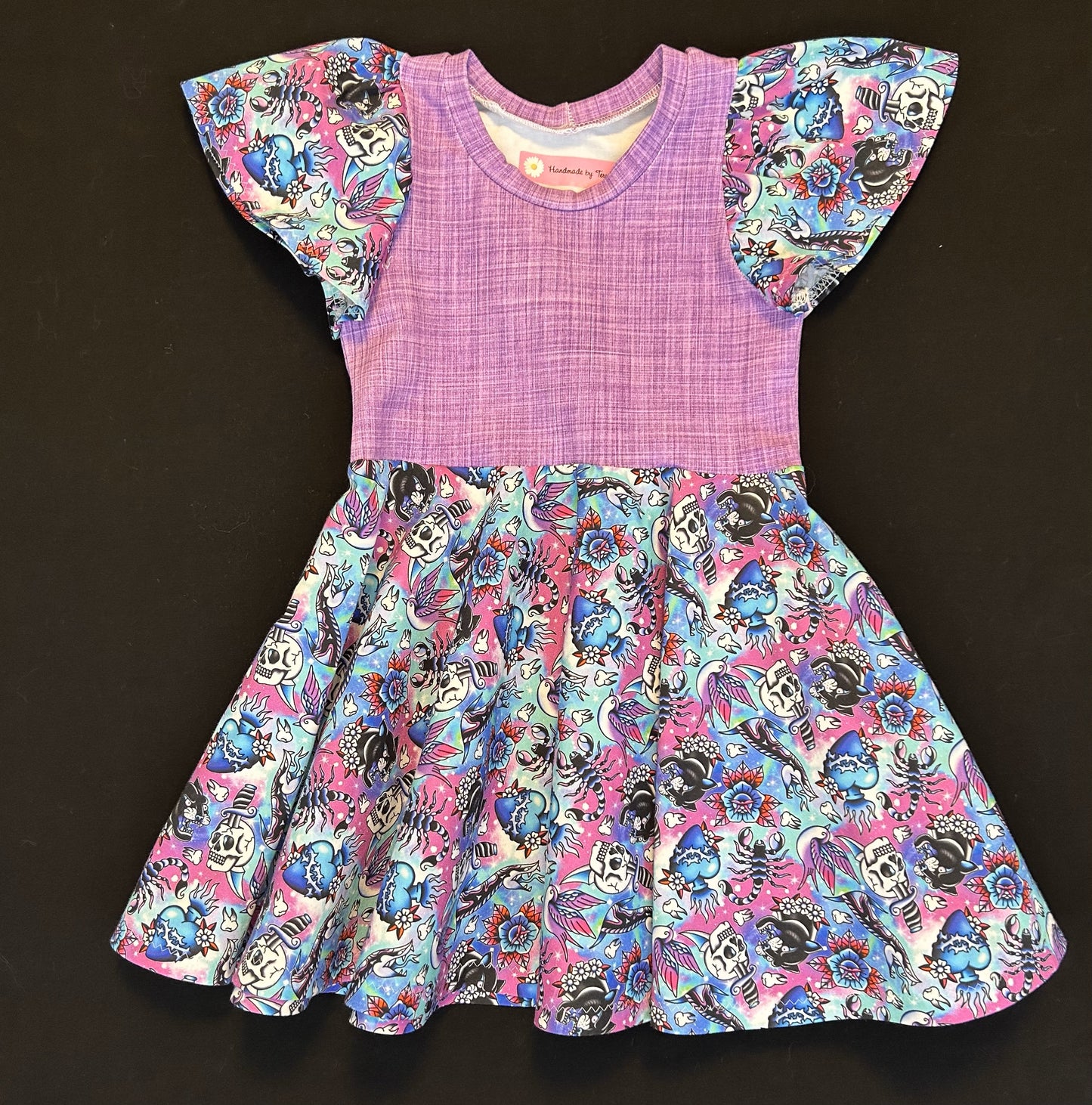 Purple Tattoo Twirly Dress - Size 2