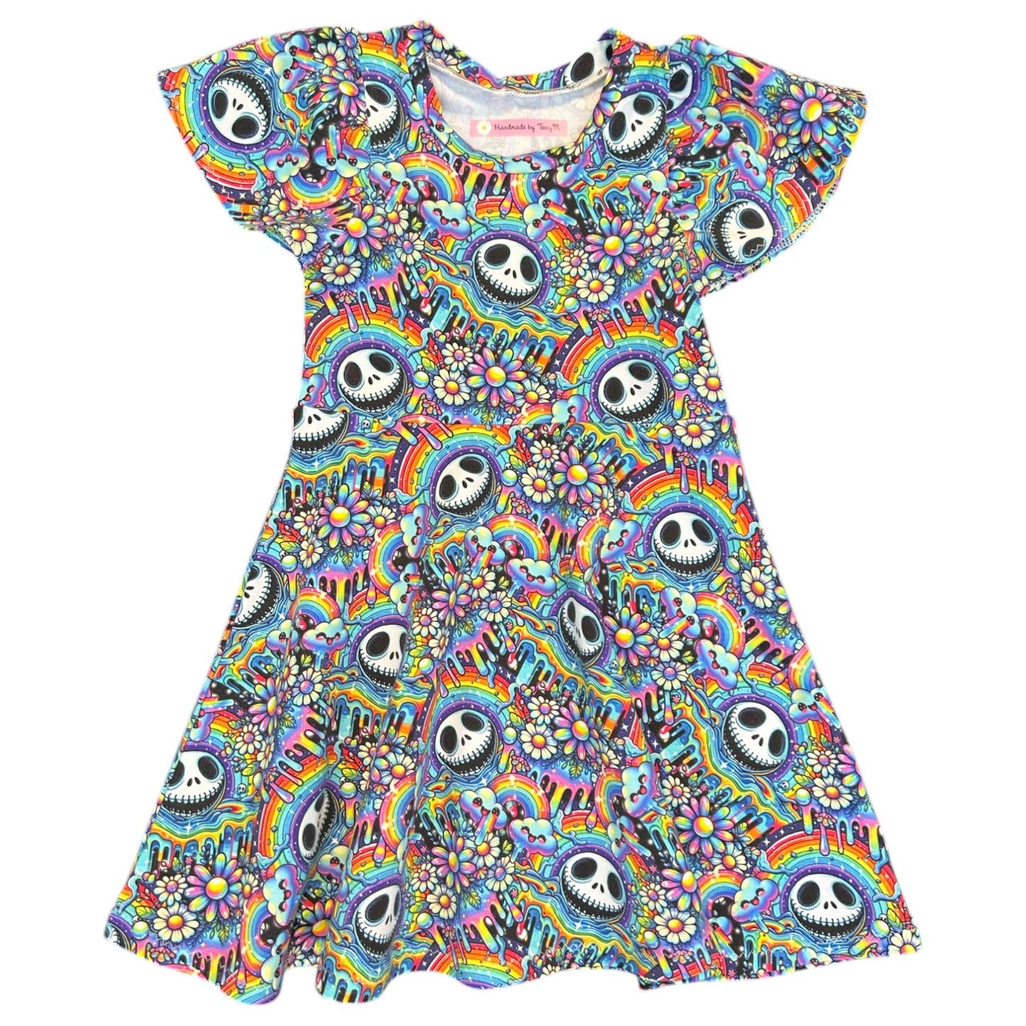 Happy Colourful Skulls Dress - Size 4