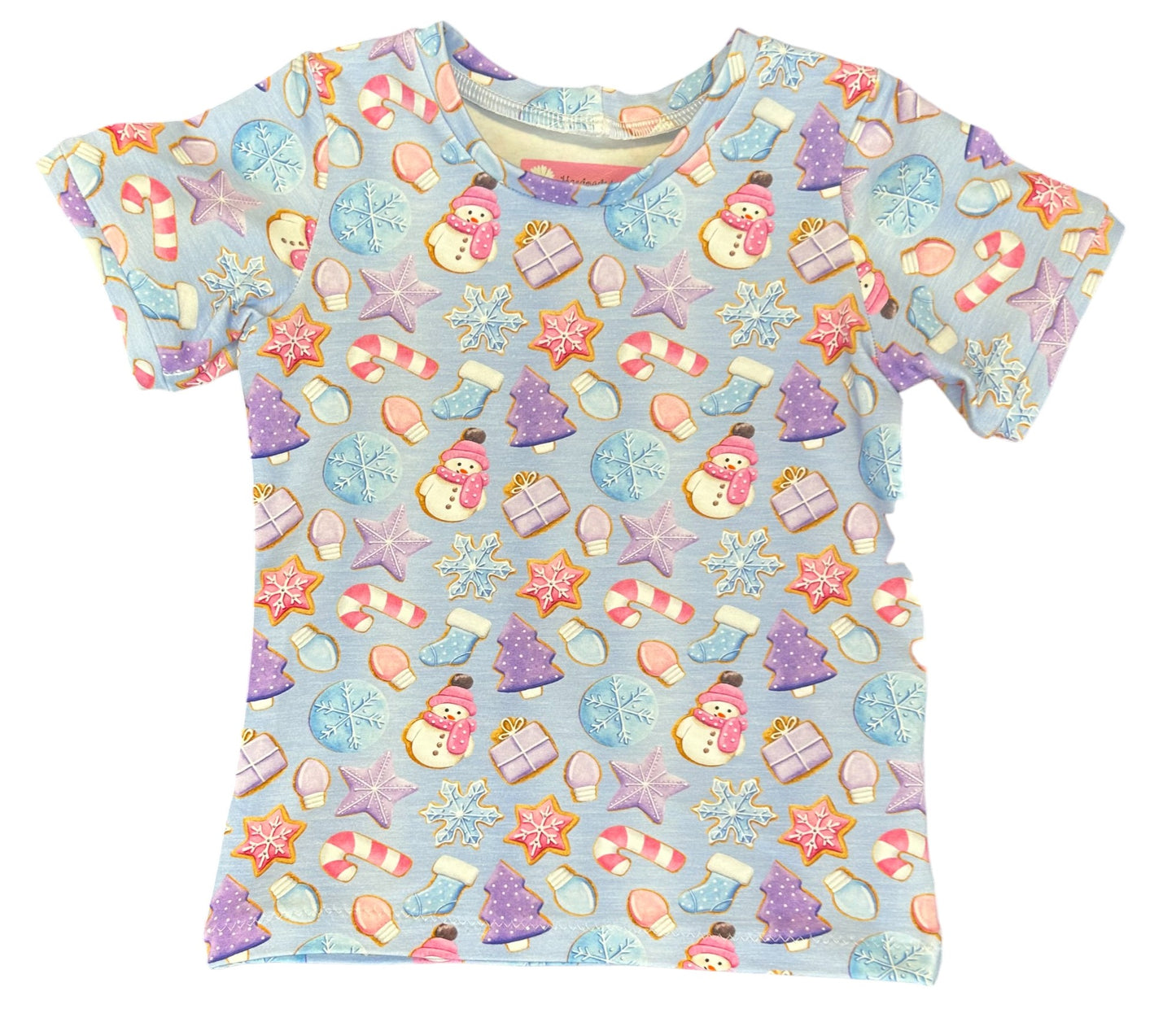 Blue Snowmen T-Shirt- Size 2