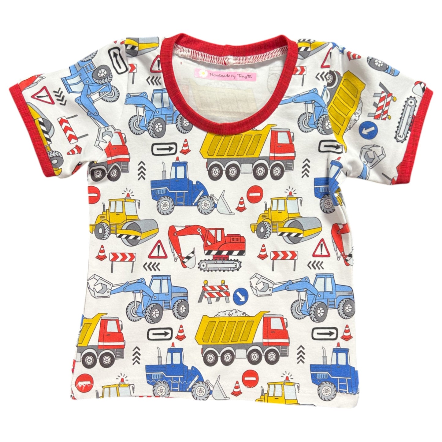 Digger T-Shirt & Shorts Set (white background) - Size 1