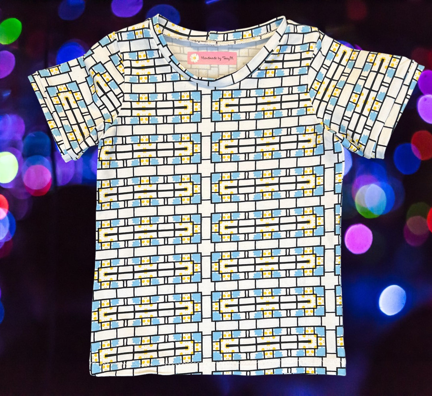 Yellow & Blue Blocks Tshirt - Size 4