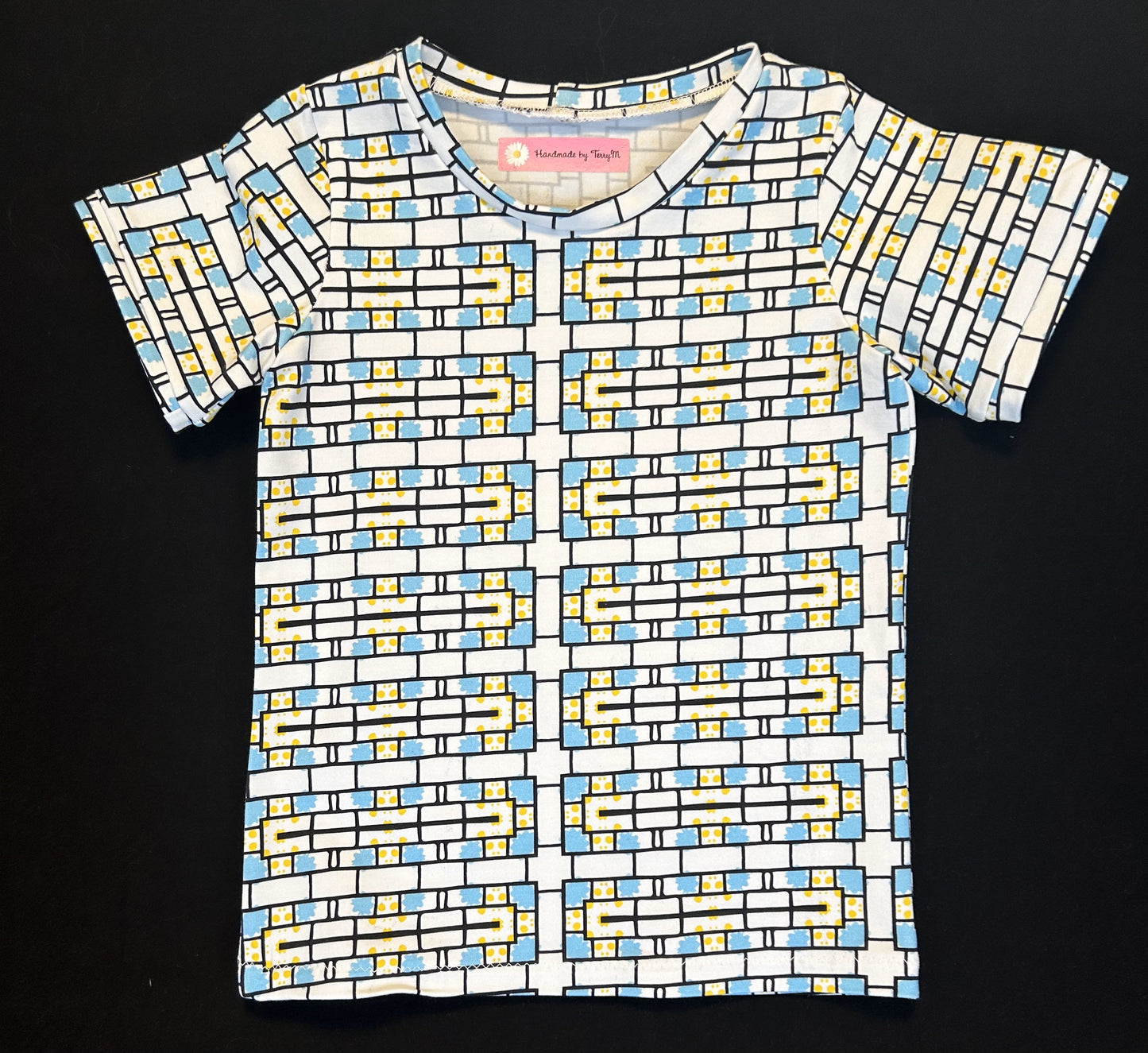 Yellow & Blue Blocks Tshirt - Size 4