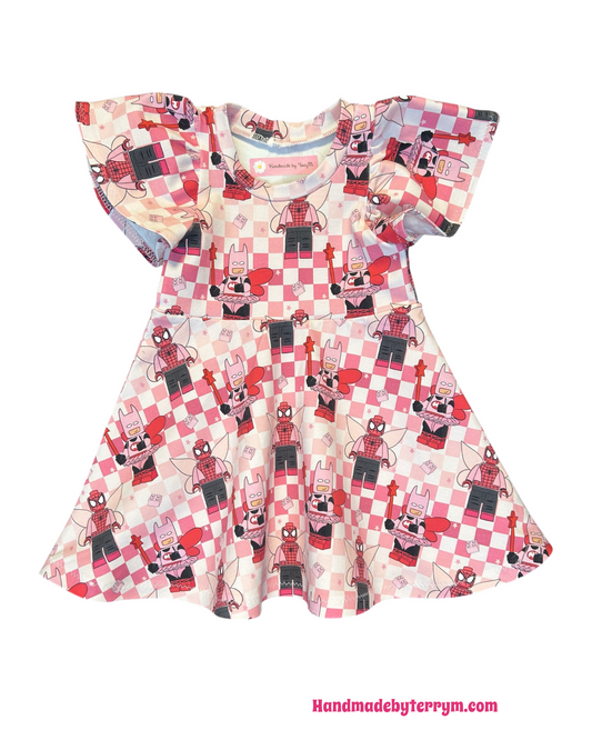 Pink Butterfly Superhero- Size 1