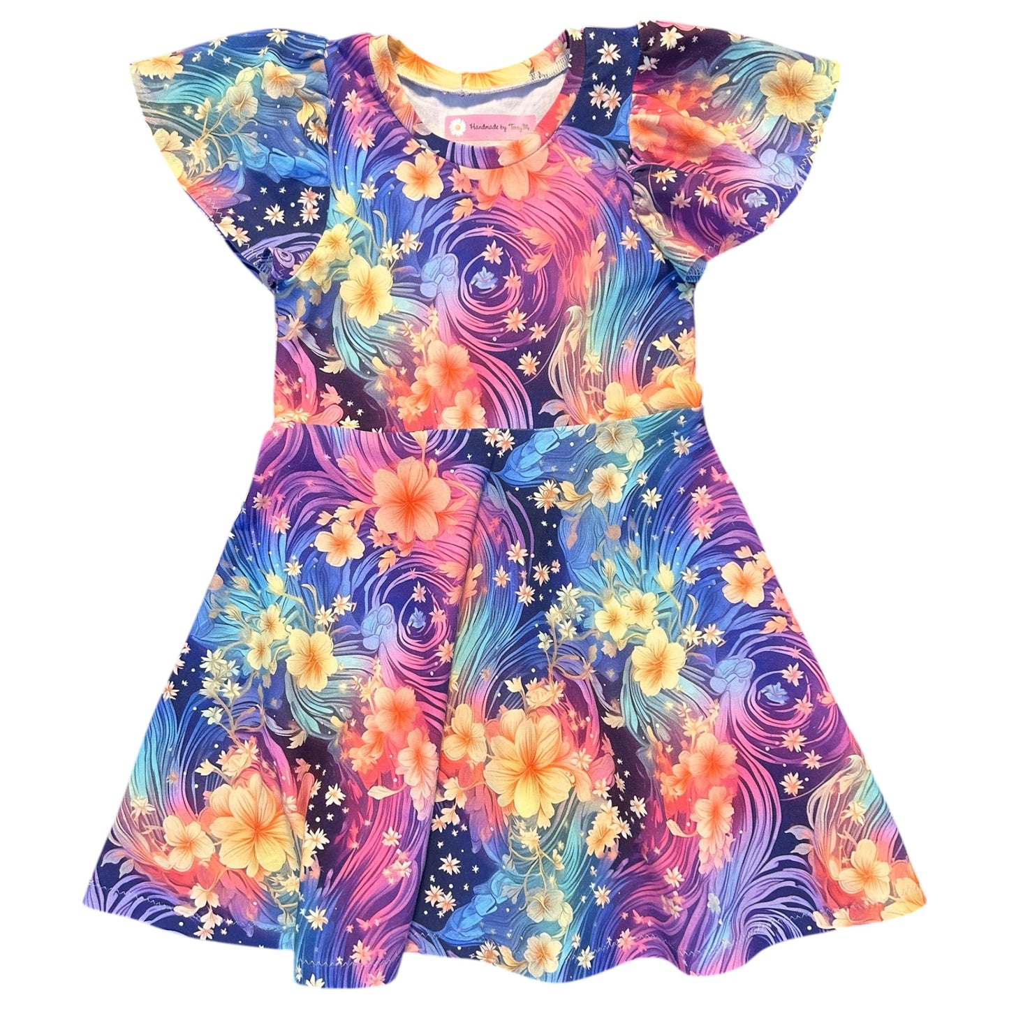 Swirly Flower Dress - Size 5