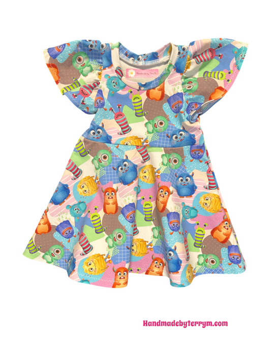 (0601) Cute Monster Dress- Size 1