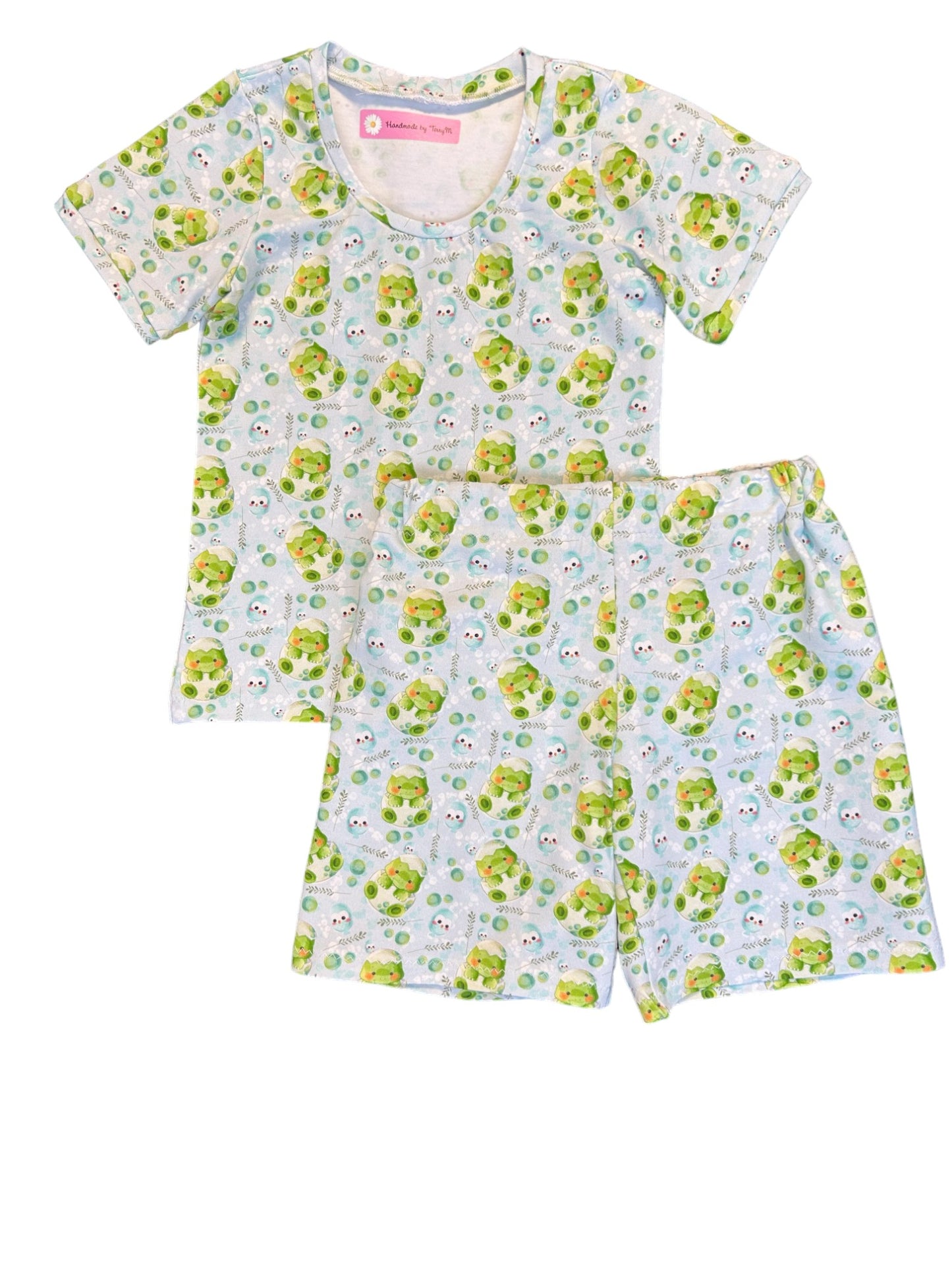 “Baby dinosaur toddler outfit – size 3”
“Handmade dino T shirt and shorts set”
