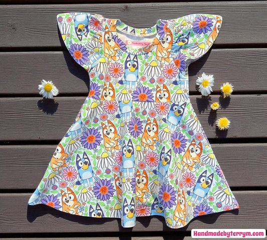 Flower Bluey Dress - Size 1