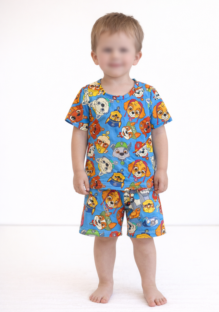 (1547) Pups T-Shirt & Shorts Set - Size 3