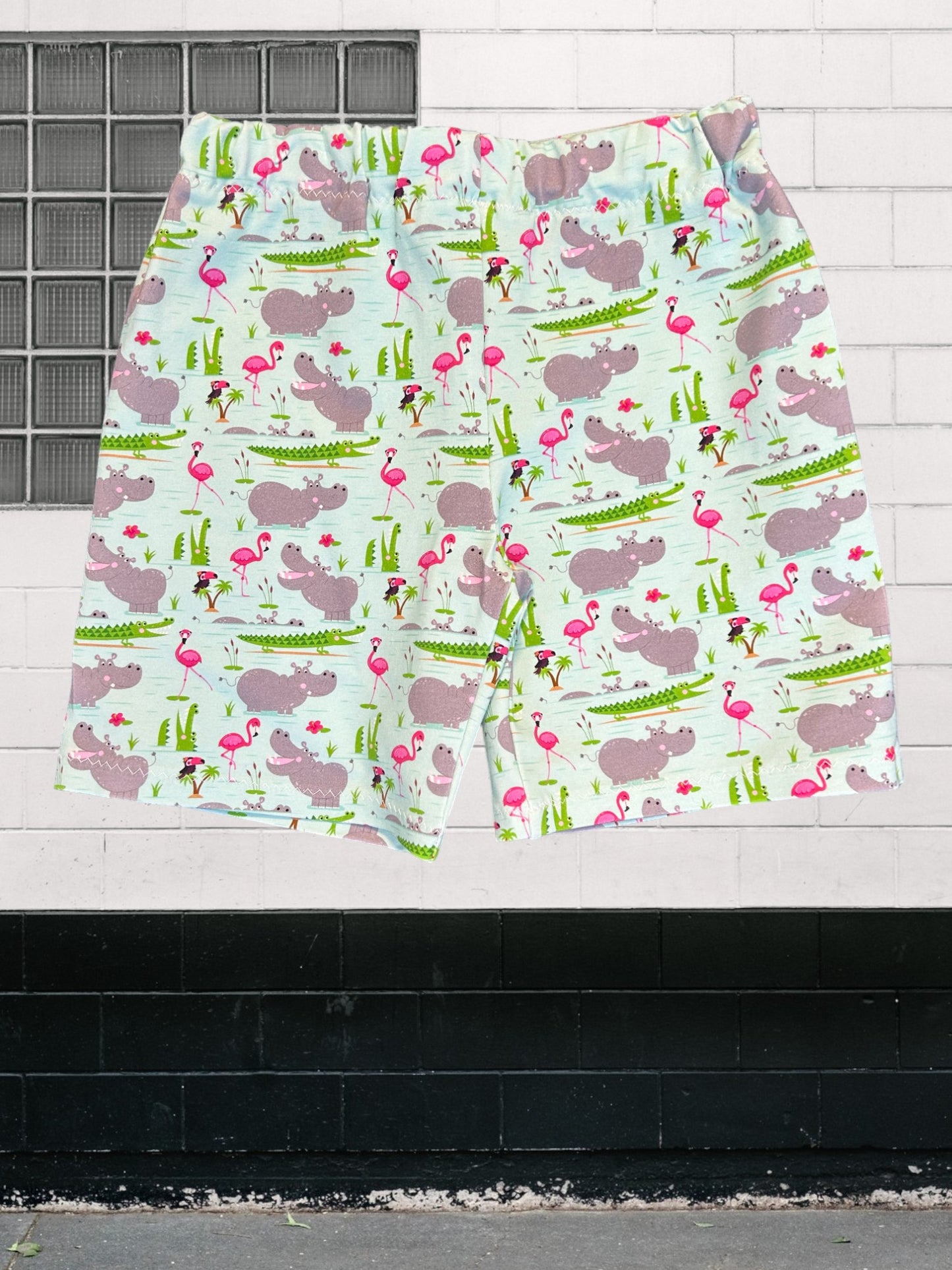 “Hippo and flamingo kids outfit – size 3”
“Handmade animal print T shirt and shorts set”